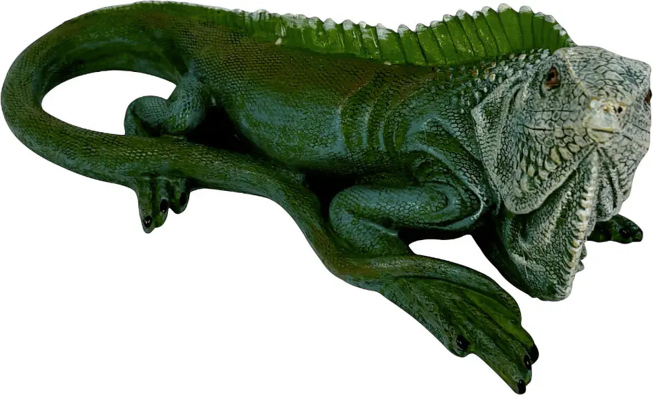 Dekofigur Leguan sitzend 21 x 9 cm grün