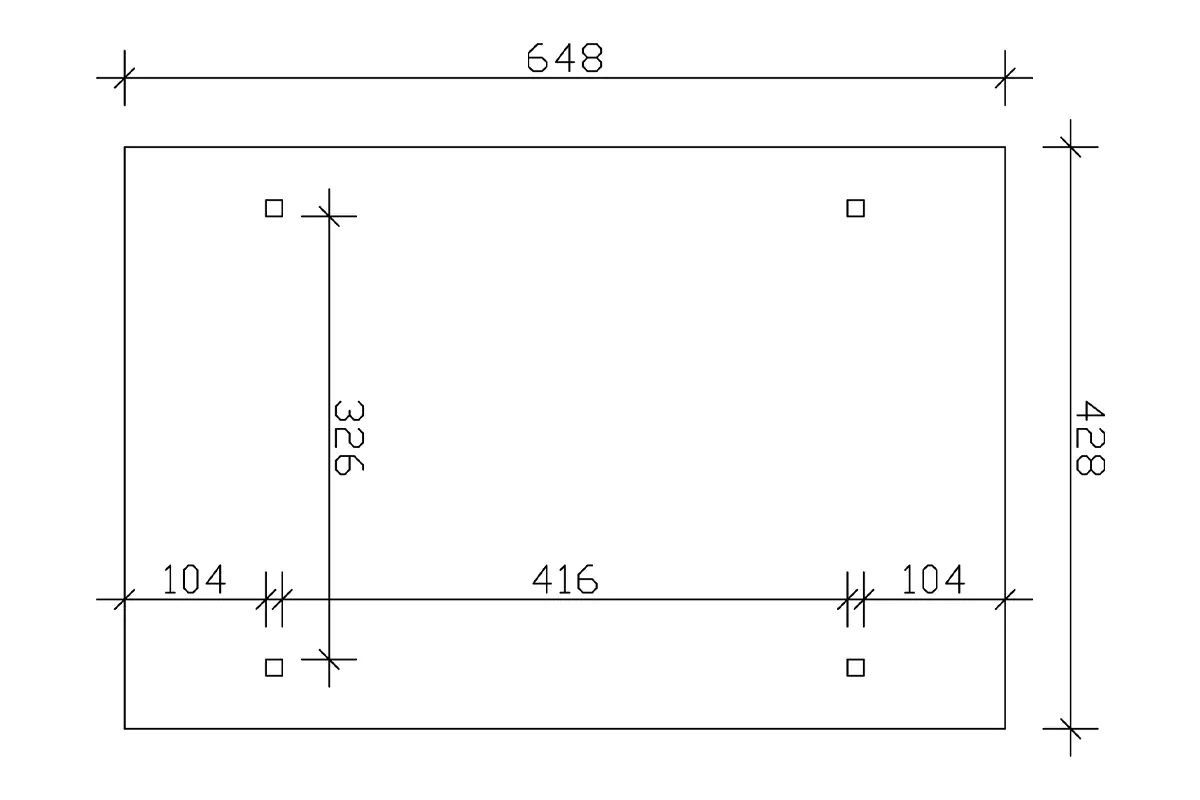 SKAN HOLZ Carport Odenwald 428 x 648 cm, lasiert in Nussbaum