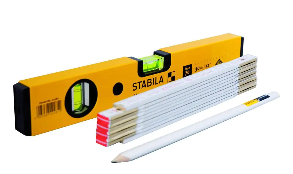 Stabila Renovierungs-Set Wasserwaage mit Maßstab und Stift