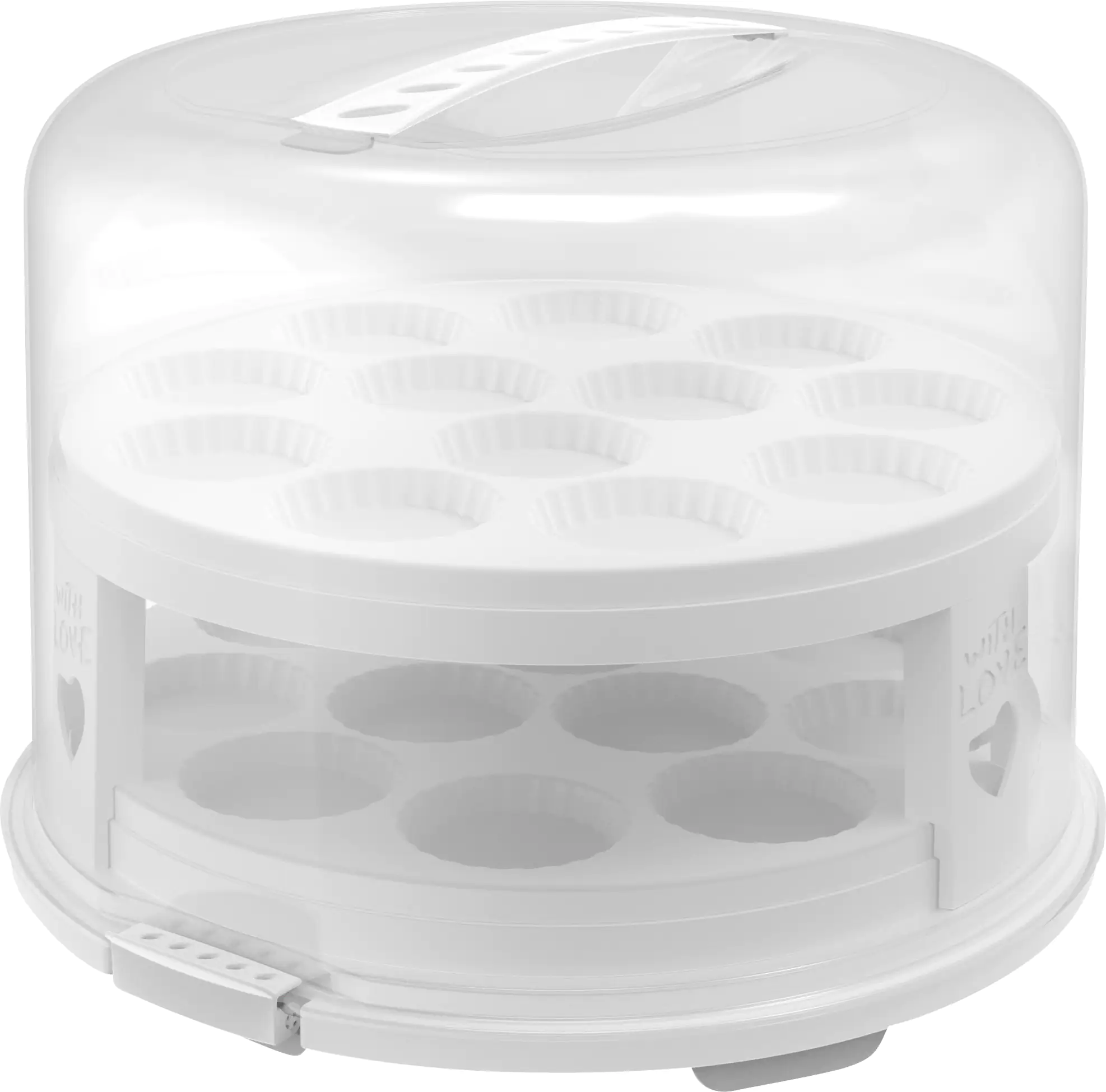 Rotho Tortenglocke Fresh XL mit Trays 26 cm inkl. zwei Einsätzen weiß