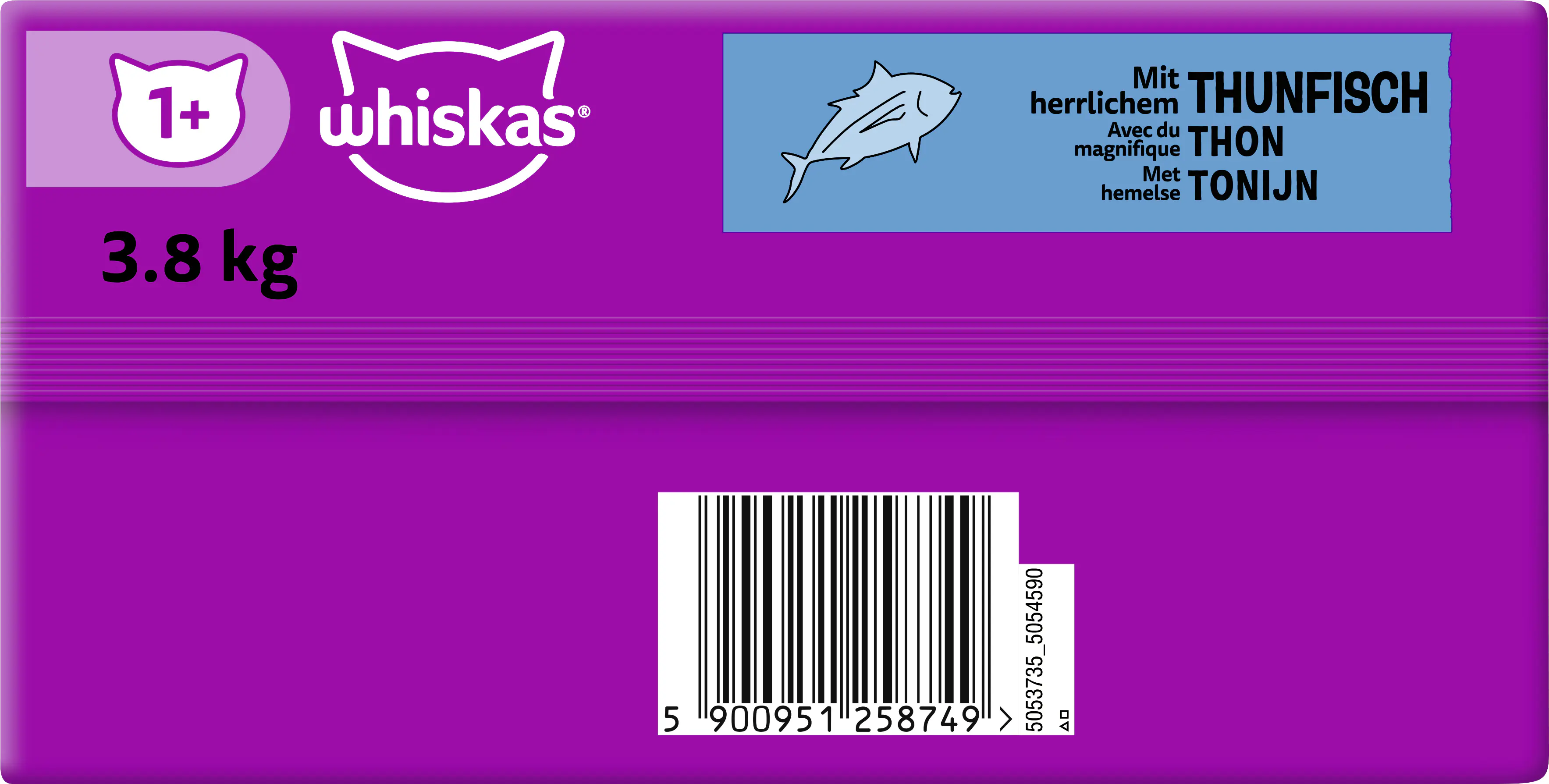Whiskas Beutel Trocken Adult 1+ mit Thunfisch 3,8 kg