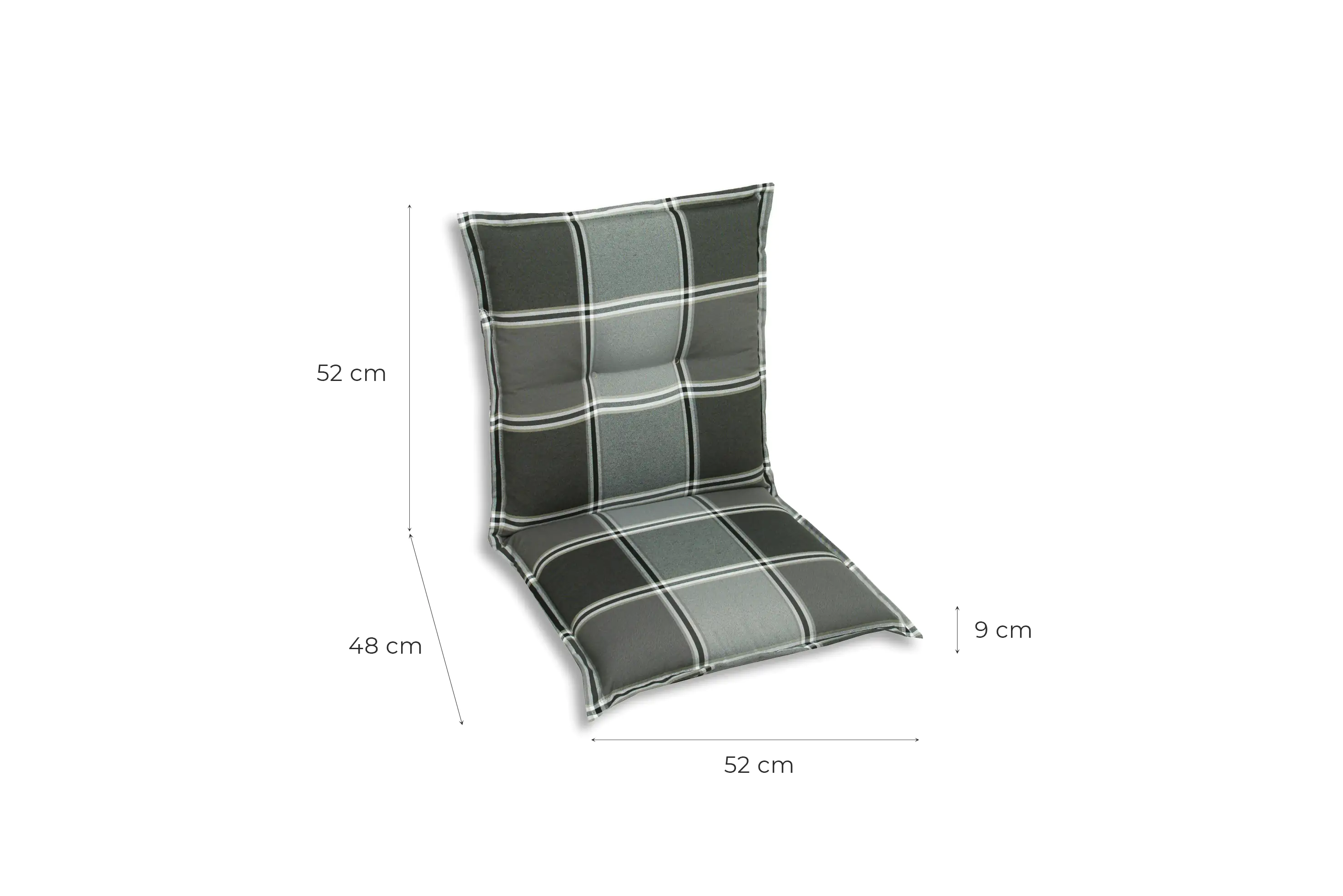 GO-DE Niederlehner-Auflage 100 x 50 x 9 cm, grau kariert GO-DE Niederlehner-Auflage 100 x 50 x 9 cm, grau kariert