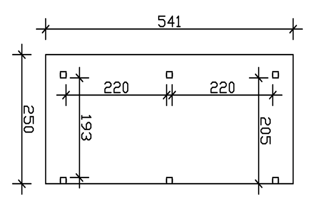 SKAN HOLZ Terrassenüberdachung Siena 541 x 250 cm Leimholz
