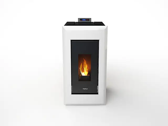 FreePoint Pelletofen VEGA Stahl10,5 kWschwarz-weiß FreePoint Pelletofen VEGA Stahl10,5 kWschwarz-weiß