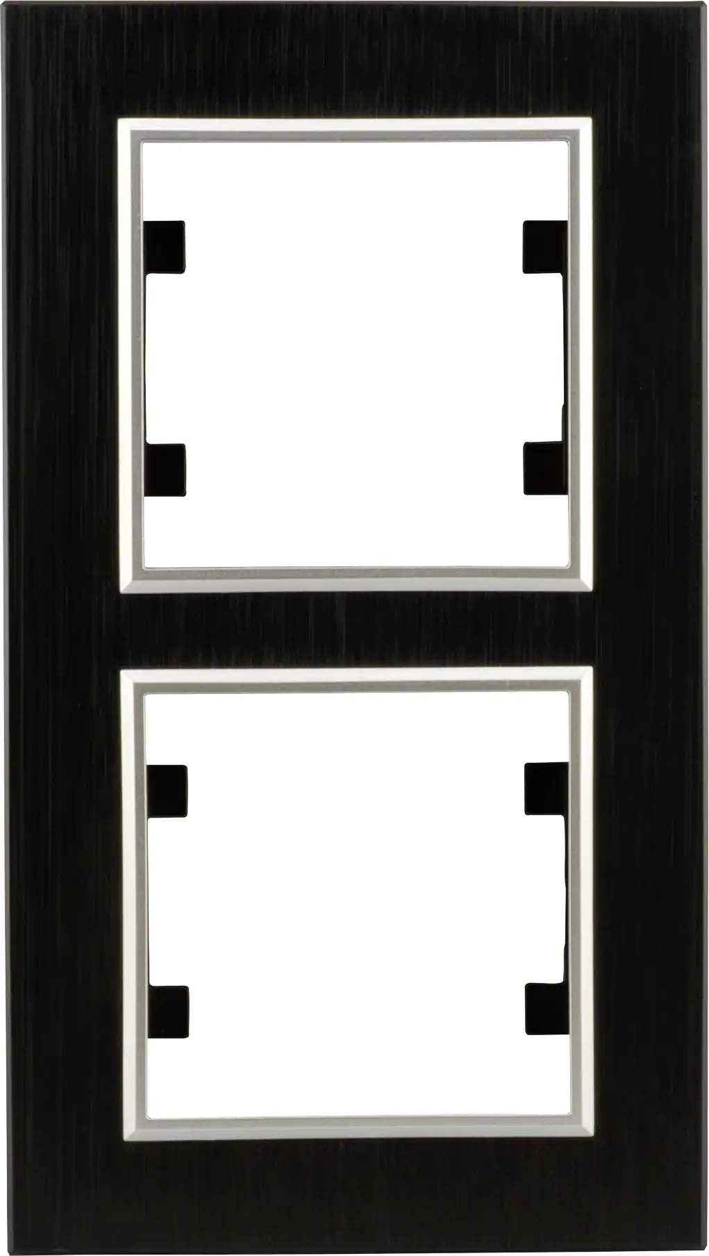 Unitec Abdeckrahmen 2-fach LUMIA, Metall schwarz silber Unitec Abdeckrahmen 2-fach LUMIA, Metall schwarz silber