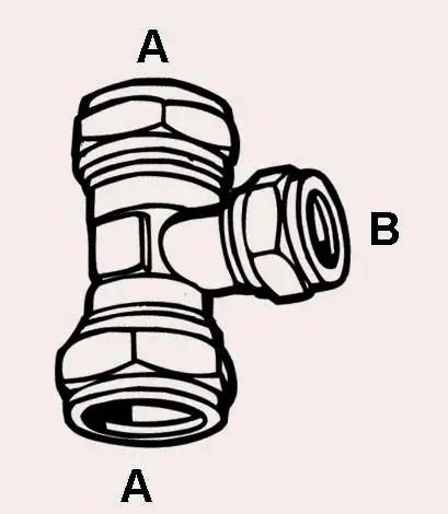 Cornat T-Stück Ø 22 mm / Ø 15 mm