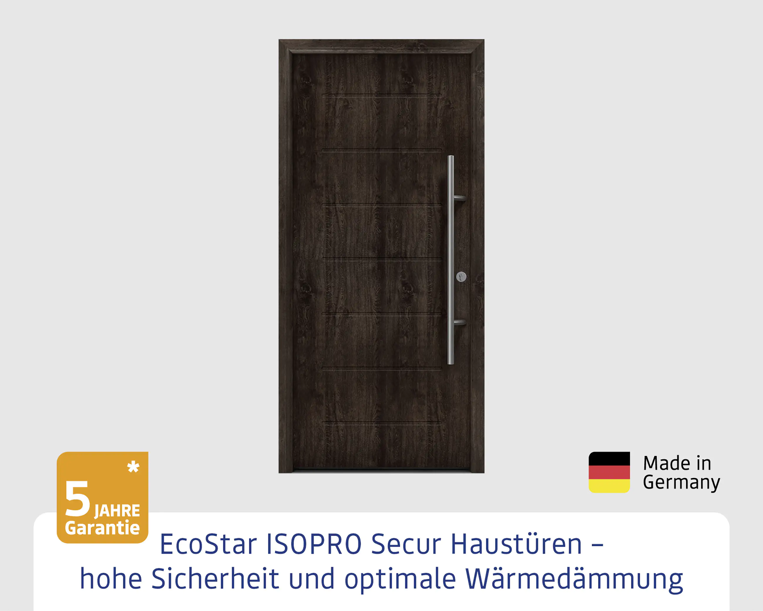 EcoStar Haustür ISOPRO Secur IPS 015 RC2 night oak 110 x 210 cm EcoStar Haustür ISOPRO Secur IPS 015 RC2 night oak 110 x 210 cm