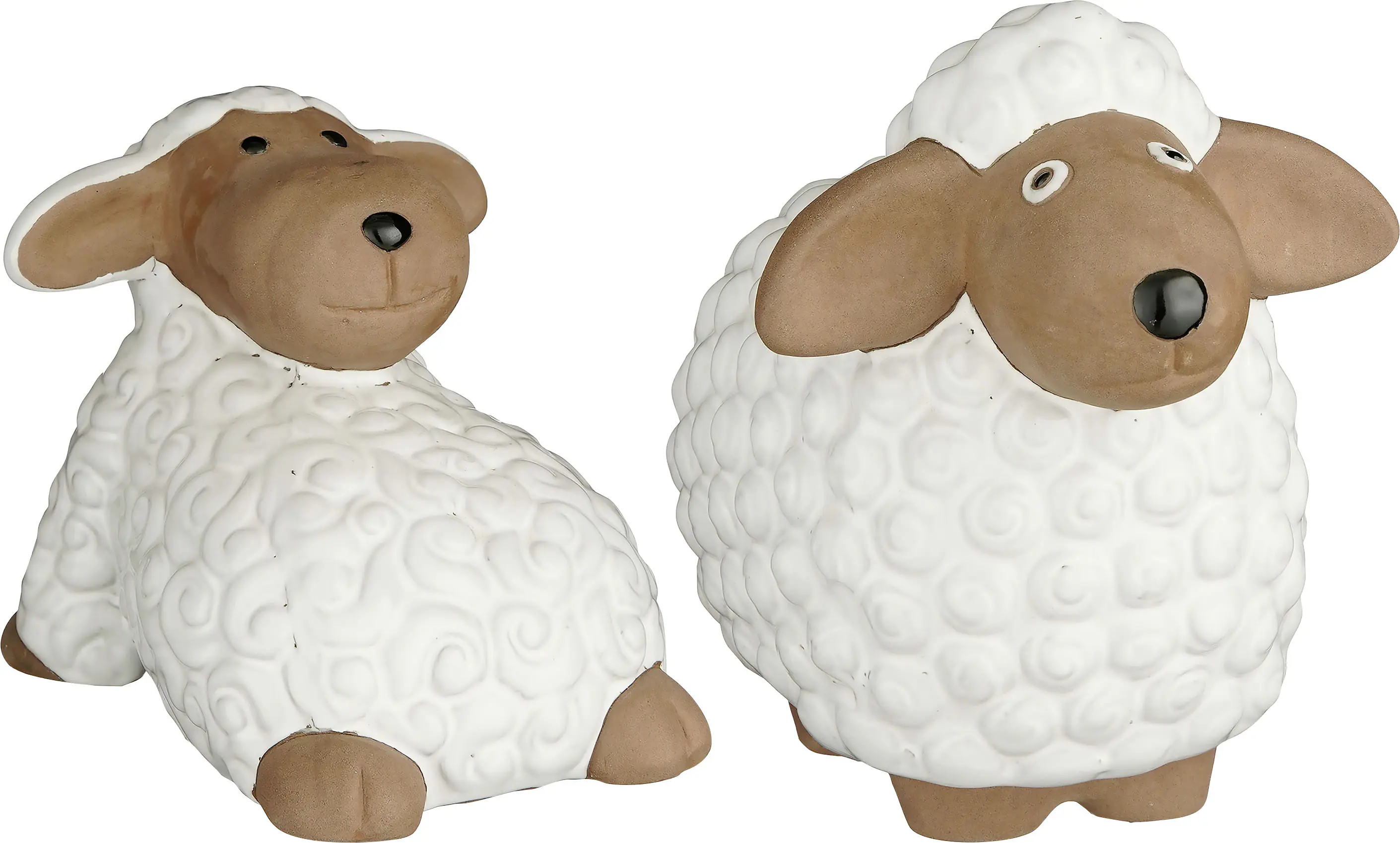 Mica Decorations Dekofigur Schaf Keramik 22 x 25 cm weiß 2-fach sortiert