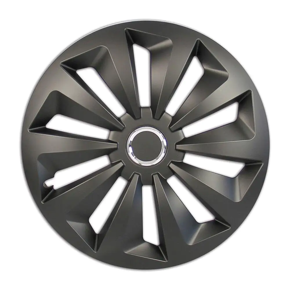 Cartrend Radzierblenden Fox 35 cm (14 Zoll) schwarz 4 Stück