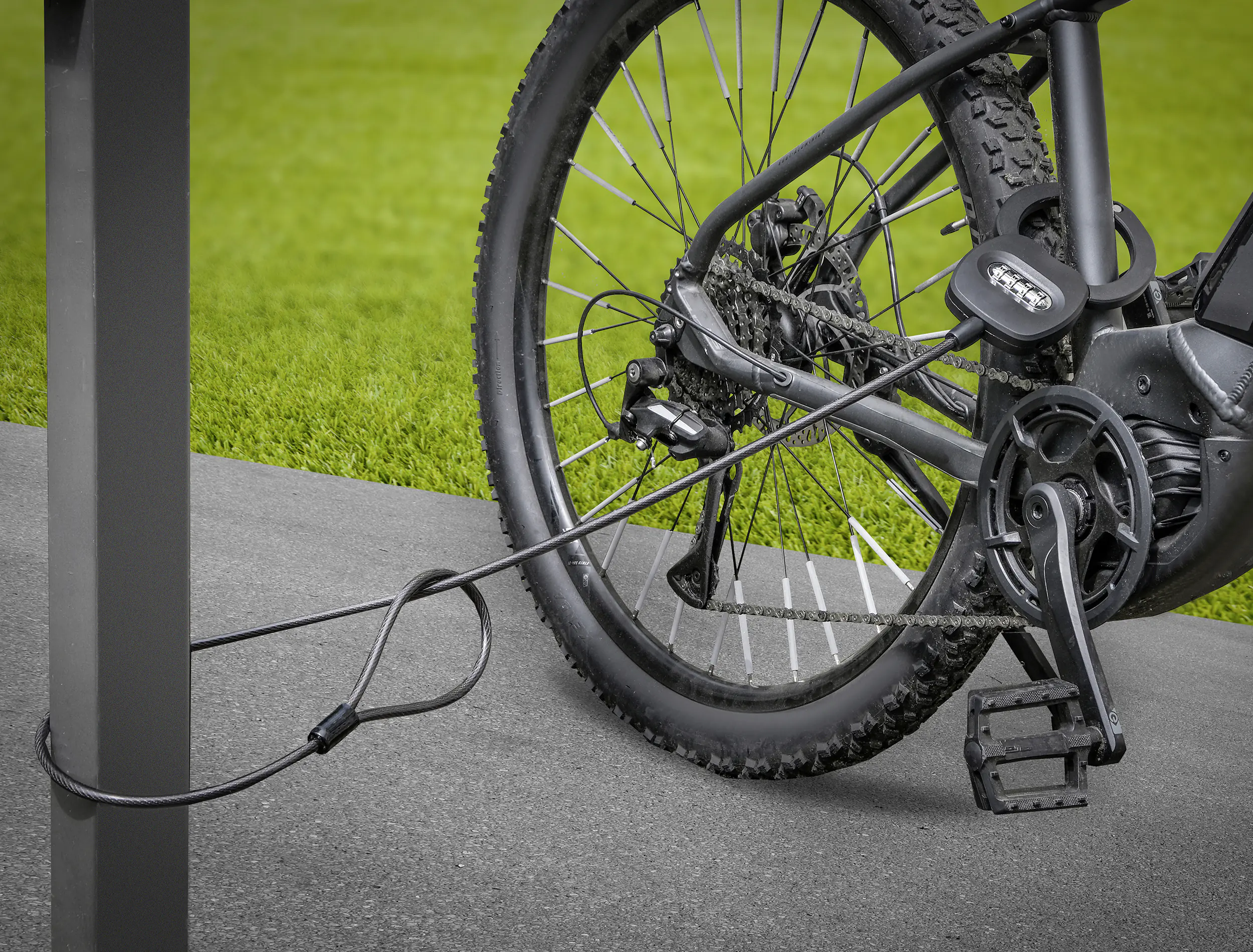 EUFAB Fahrradschloss Handschelle mit 2x Schlüssel 128 cm schwarz