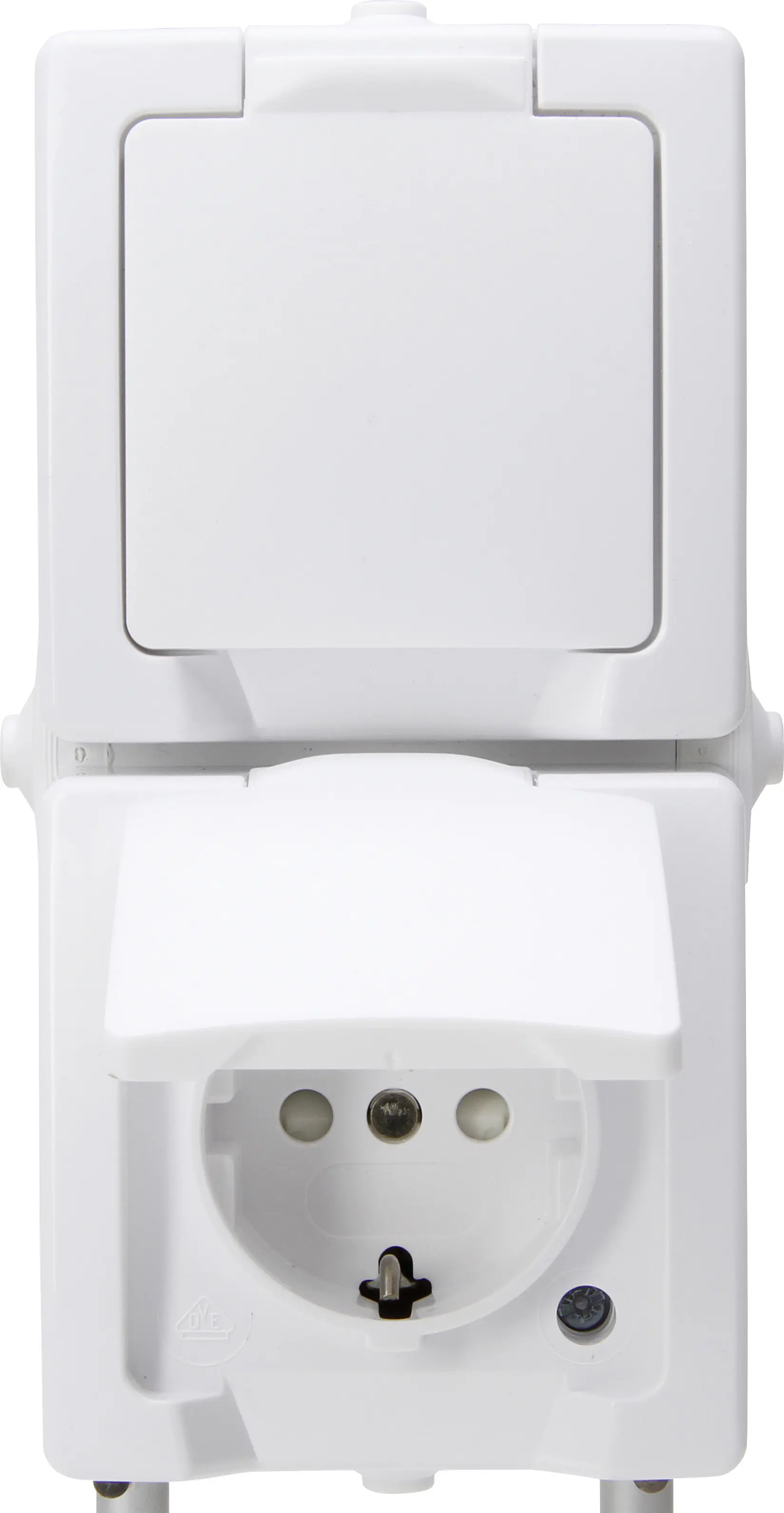 Kopp Feuchtraum-Steckdose Klappdeckel, 2-fach Nautic, arktisweiß, 136902009