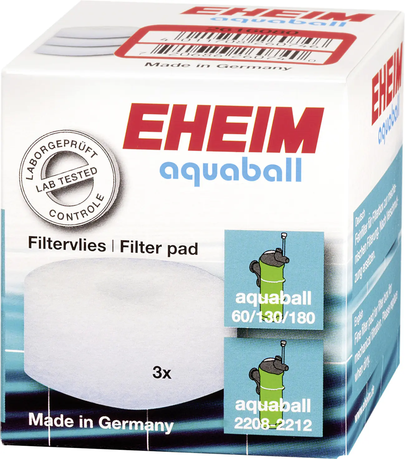 Eheim Filtervlies für Aquaball 60/130/180 und Aquaball 2208-2212 - 3 Stück