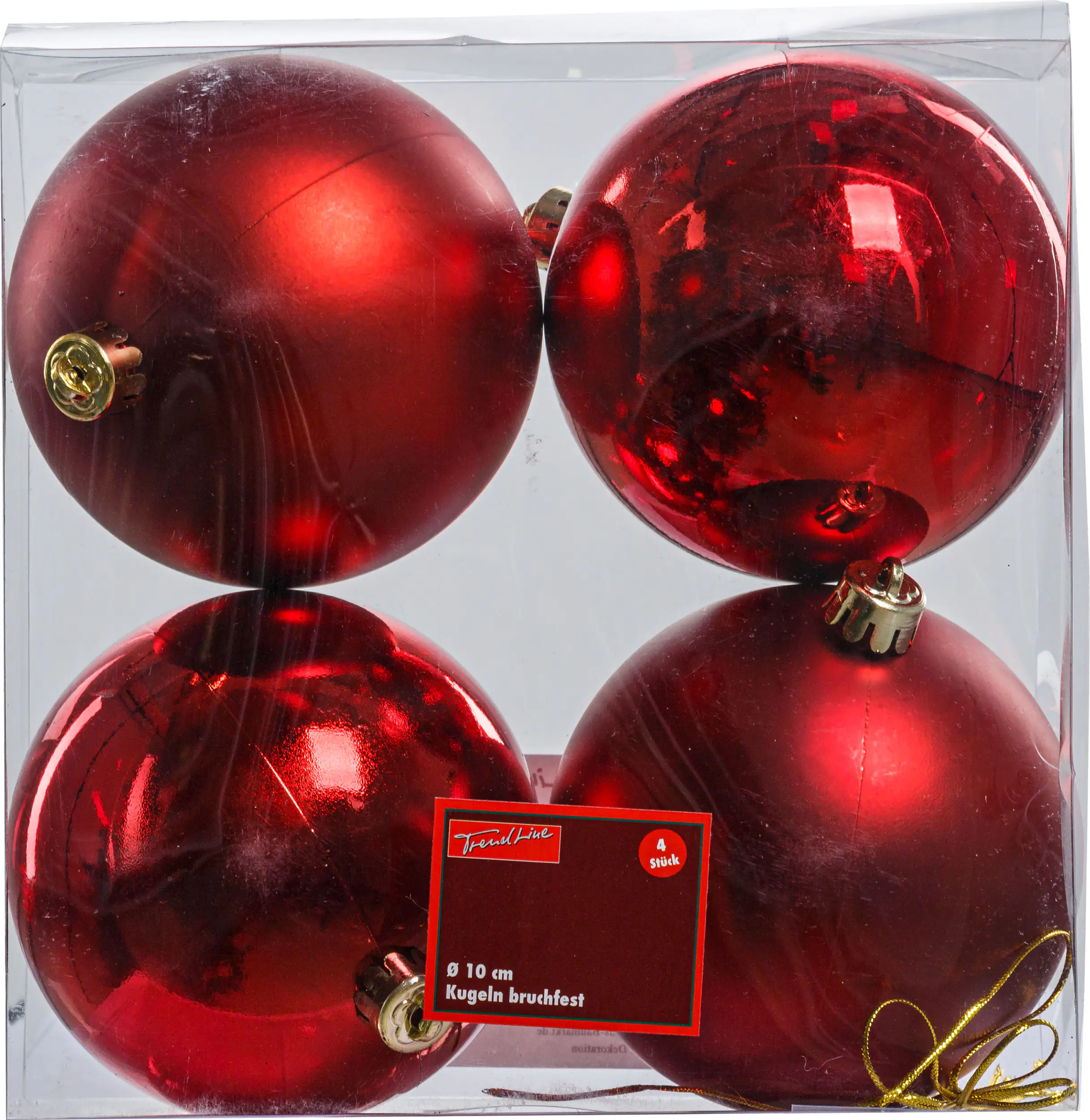 2076601528012_01 TrendLine Christbaumkugeln bruchfest, langlebig, Ø 10 cm, 4 Stück