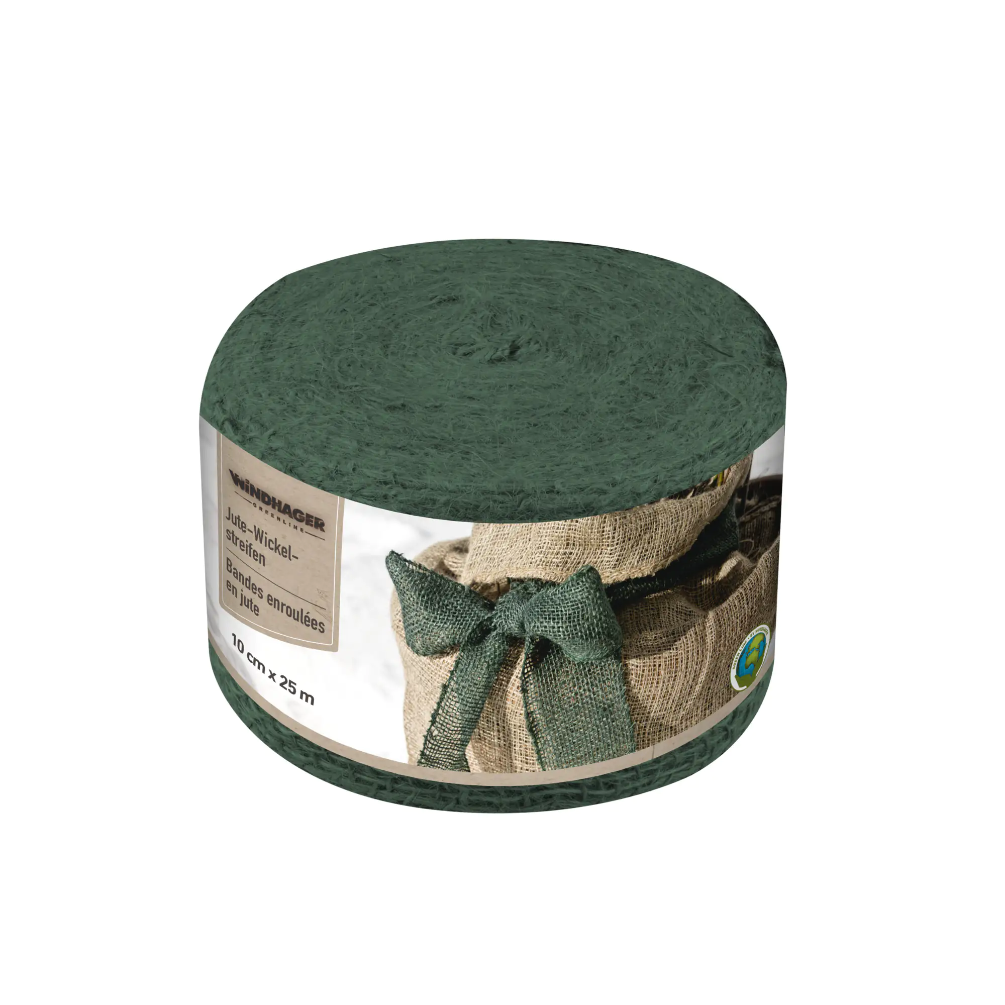 Windhager Jute-Wickelstreifen Öko grün 10 cm x 25 m, grün