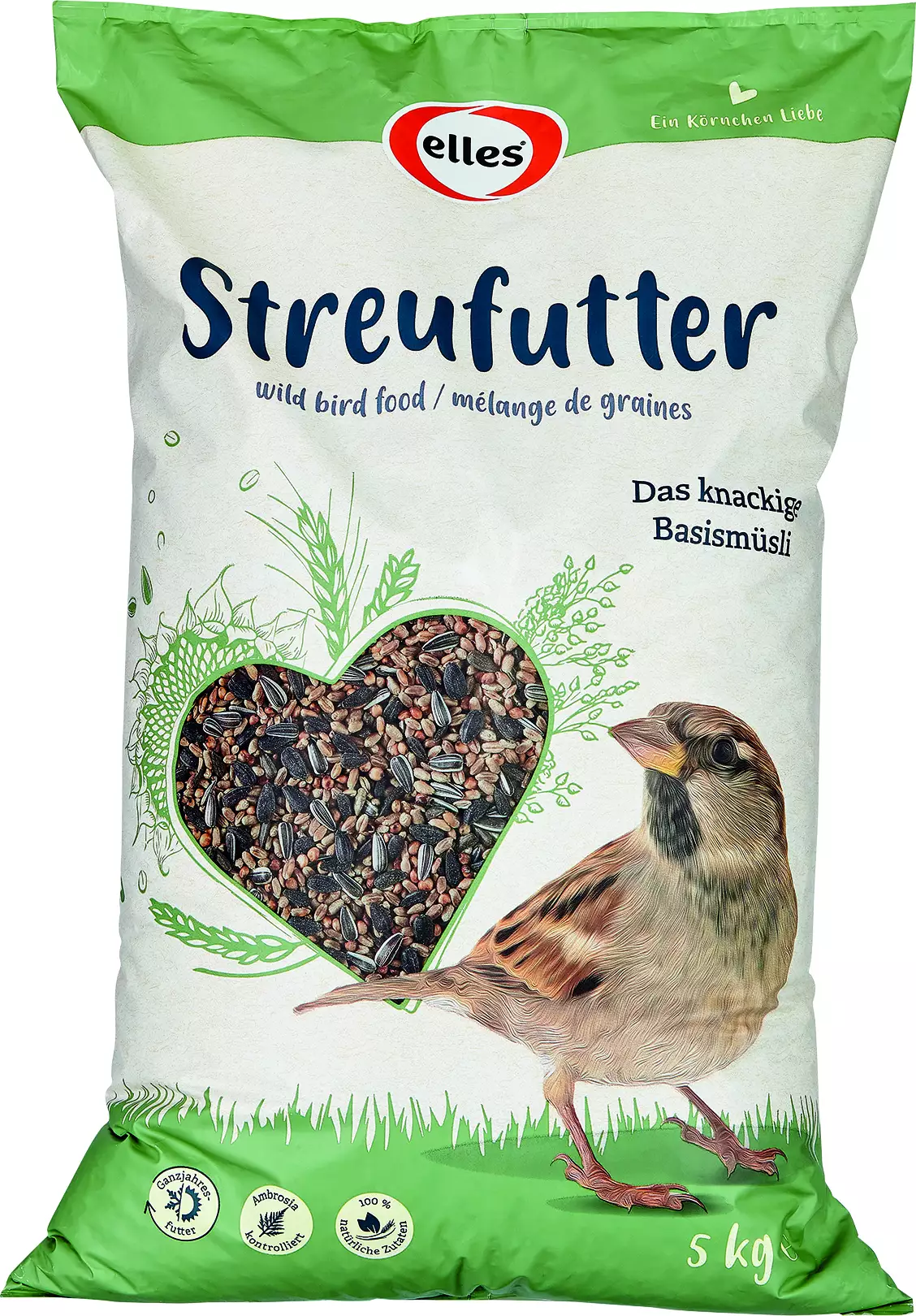 Elles Streufutter für Wildvögel 5 kg Das knackige Basismüsli Elles Streufutter für Wildvögel 5 kg Das knackige Basismüsli