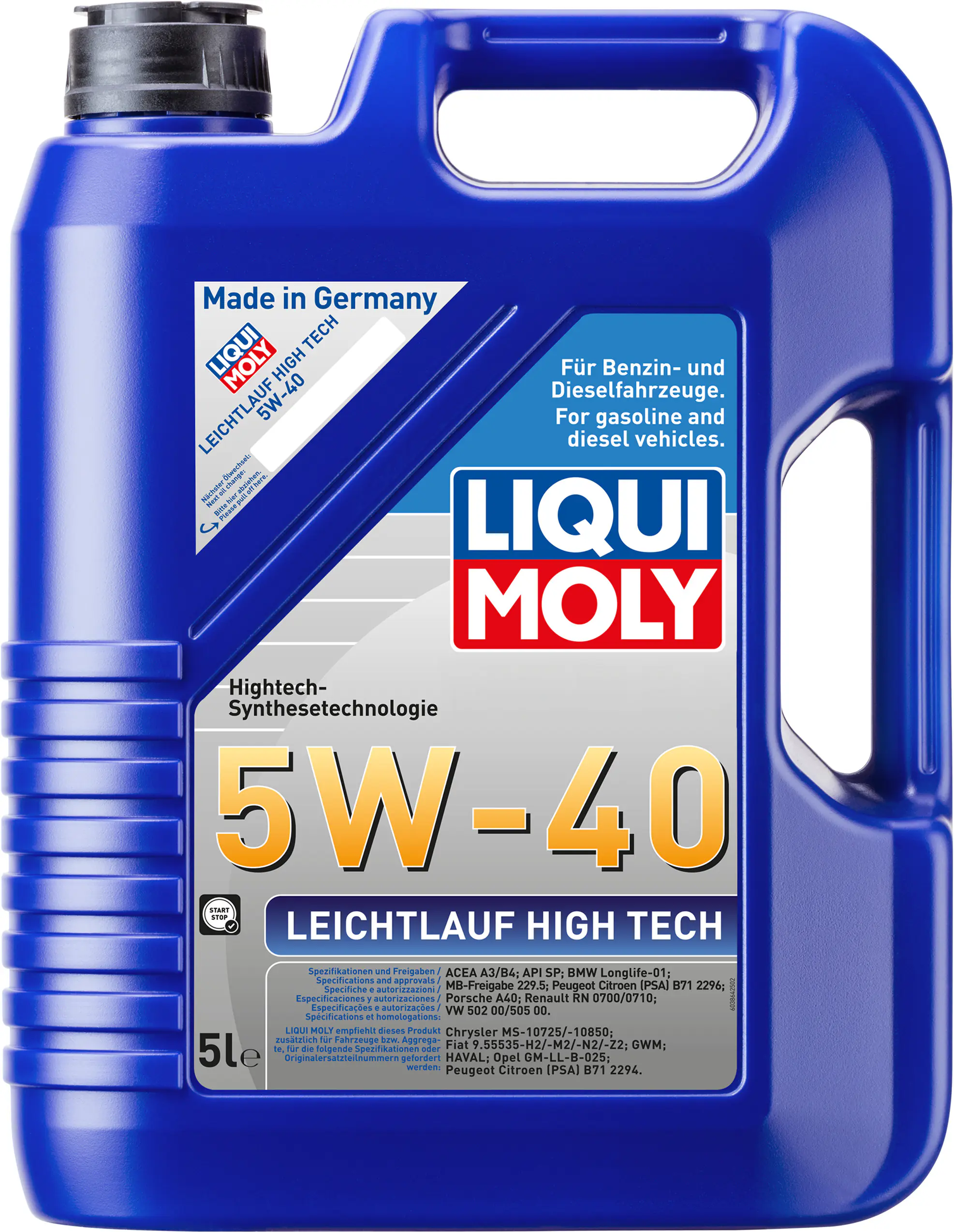 Liqui Moly Motoröl Leichtlauf High Tech 5W-40 5 L
