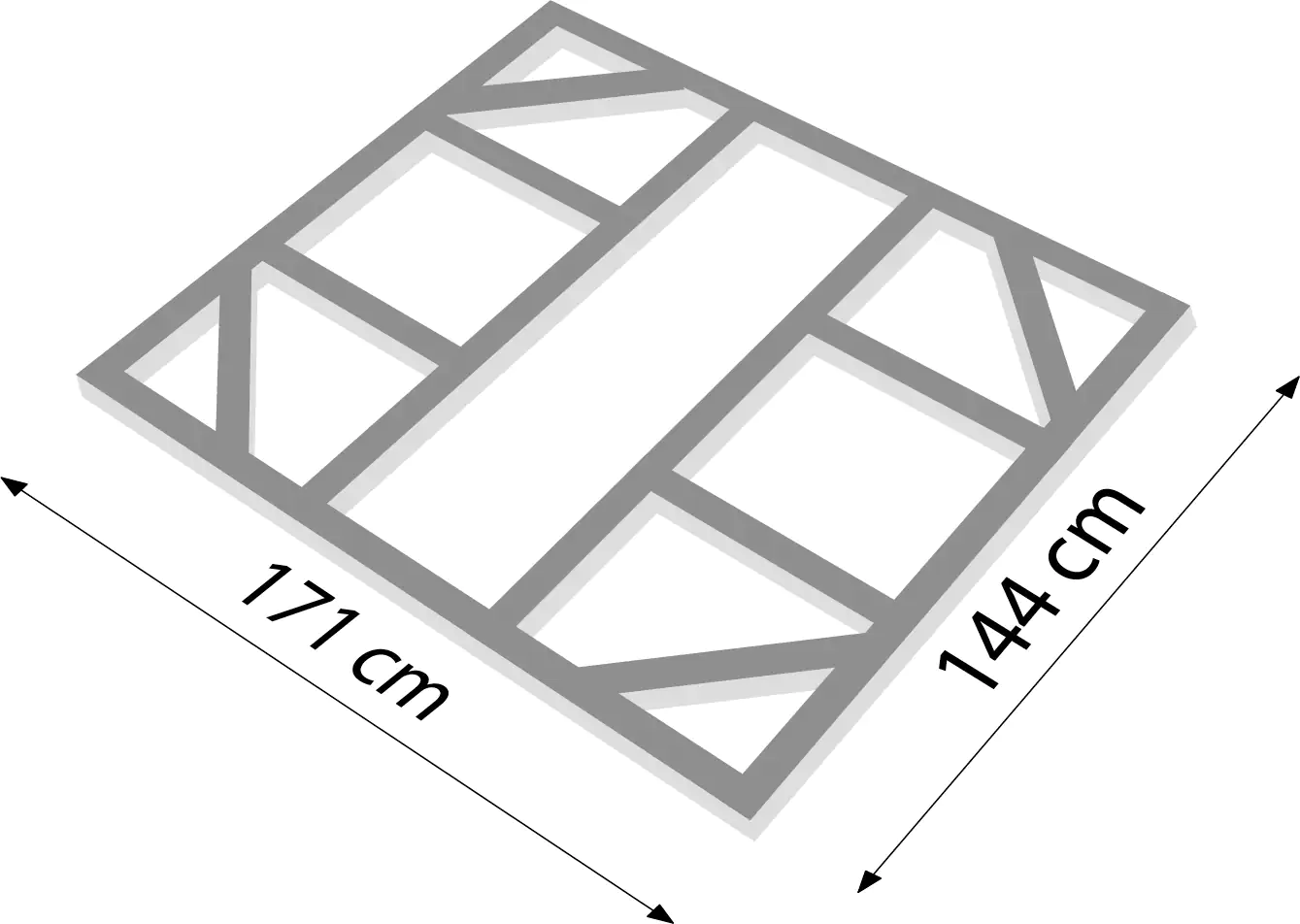 Globel Fundamentbodenrahmen 6 x 5 zu Gerätehaus Dream 65 und Lean To 56 Globel Fundamentbodenrahmen 6 x 5 zu Gerätehaus Dream 65 und Lean To 56
