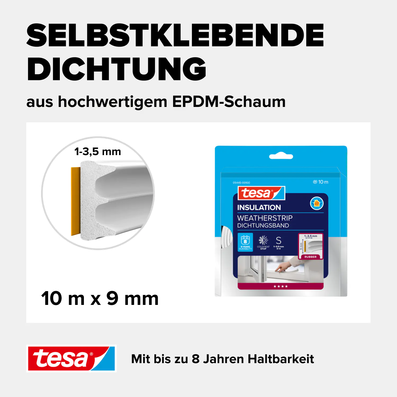 tesa Insulation E-Profil Classic 10 m, weiß