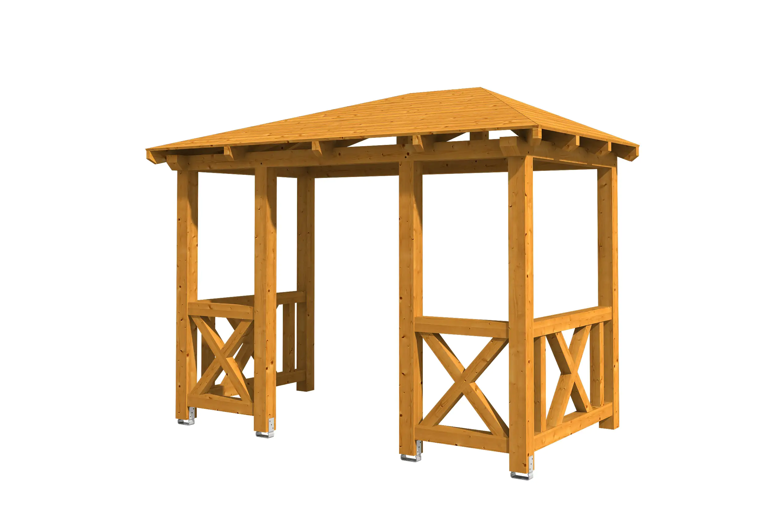 SKAN HOLZ Vordach Wismar Typ 7 351 x 187 cm, lasiert in Eiche hell