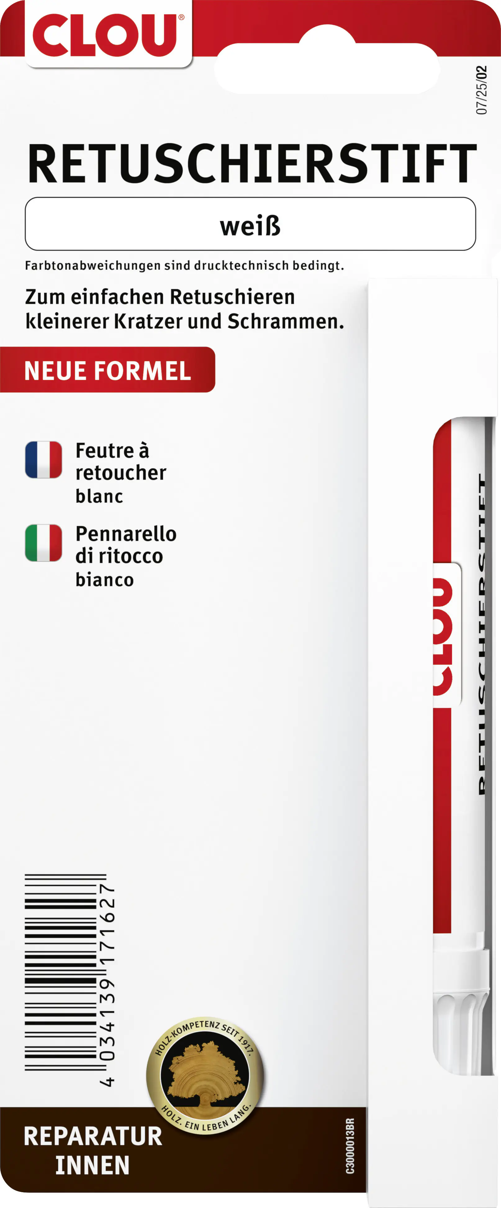 Clou Retuschierstift für Holz weiß - 1 Stück