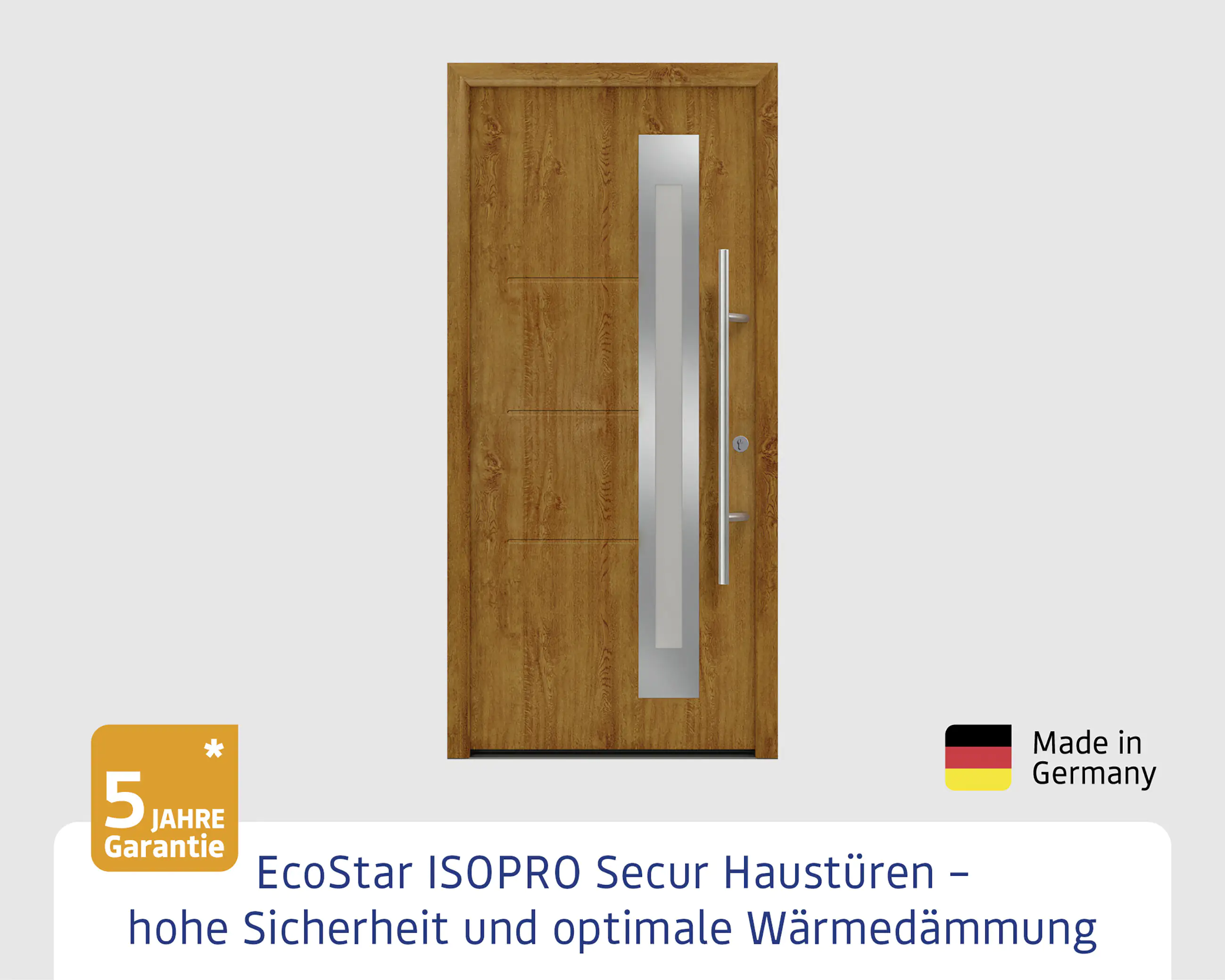 EcoStar Haustür ISOPRO Secur IPS 780S RC2 golden oak 110 x 210 cm EcoStar Haustür ISOPRO Secur IPS 780S RC2 golden oak 110 x 210 cm
