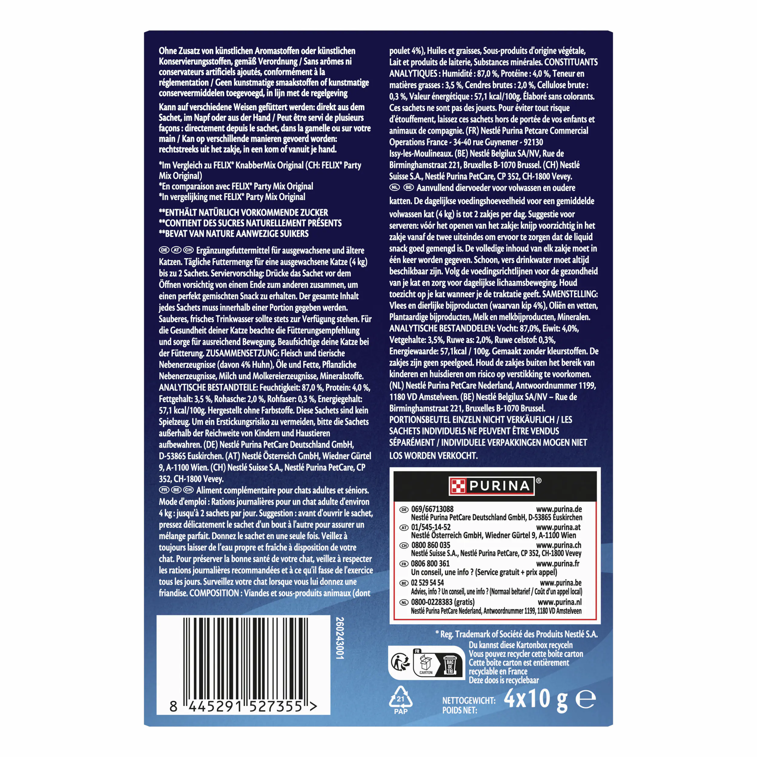 Felix Deli Moments Katzensnacks Adult 4 x 10 g Huhn 