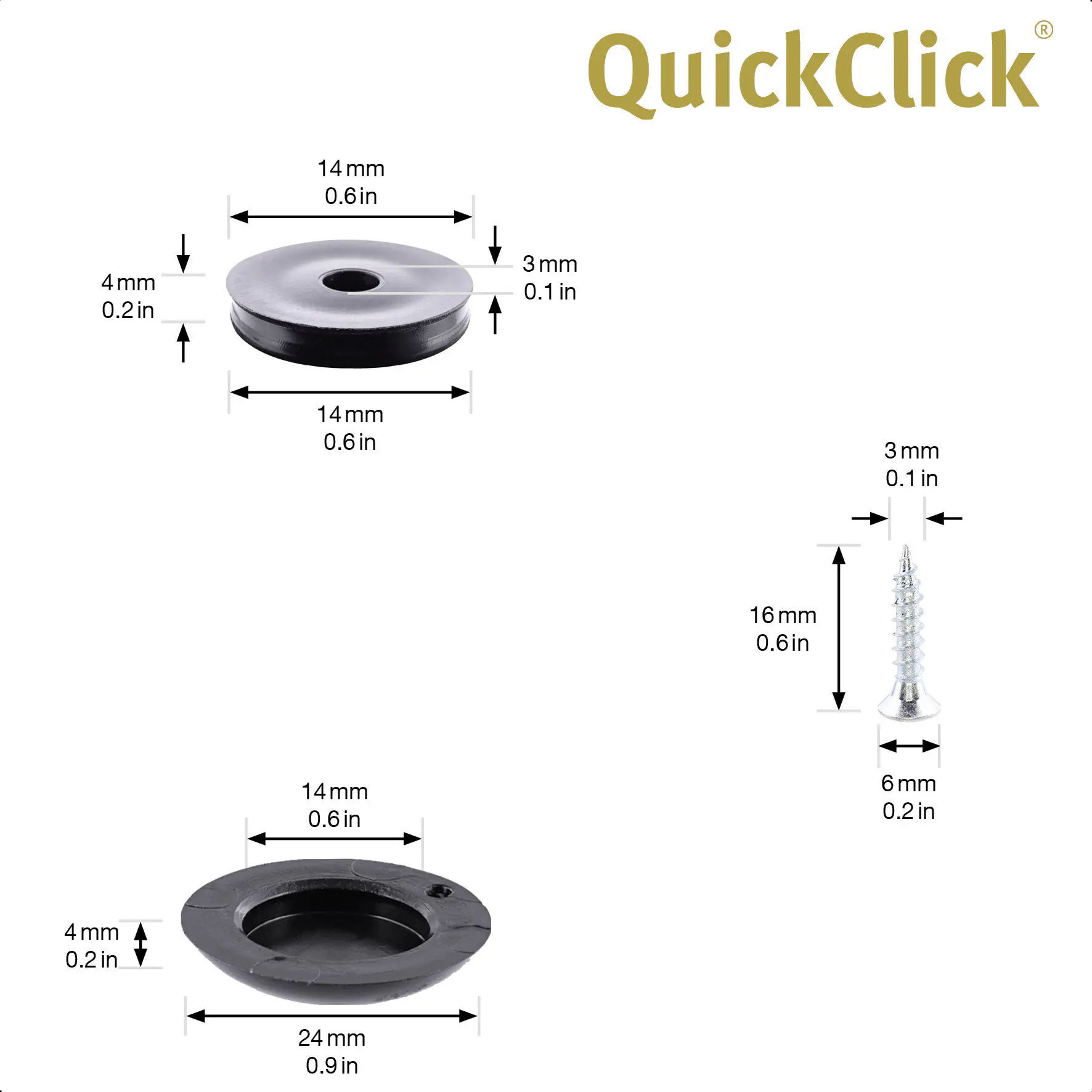 Wagner Möbelgleiter zum Anschrauben Black Slim schwarz grau Ø 25 mm - 4 Stück  Wagner Möbelgleiter zum Anschrauben Black Slim schwarz grau Ø 25 mm - 4 Stück