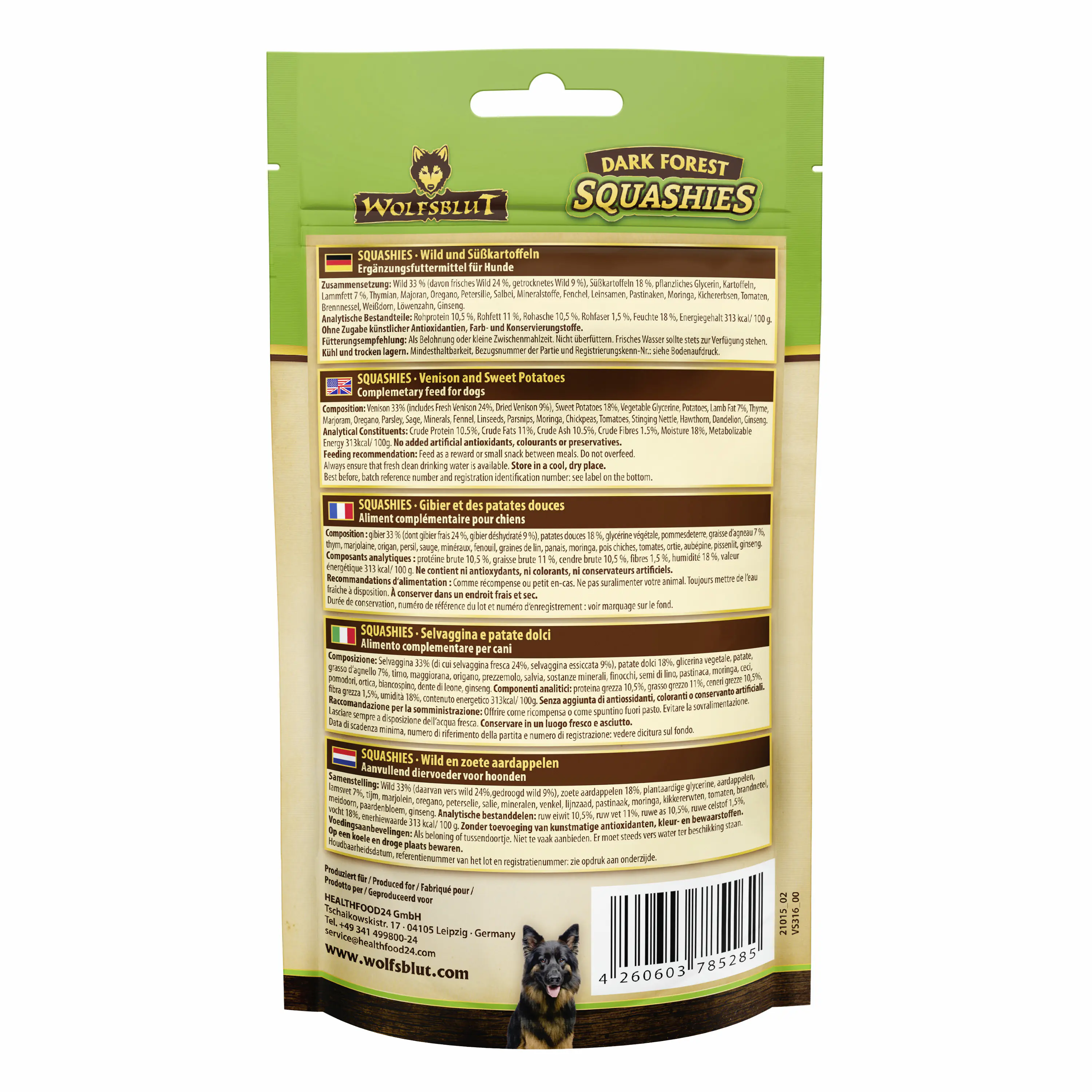 Wolfsblut Hundeleckerli Dark Forest Squashies getreidefrei 100 g Wild & Süßkartoffel