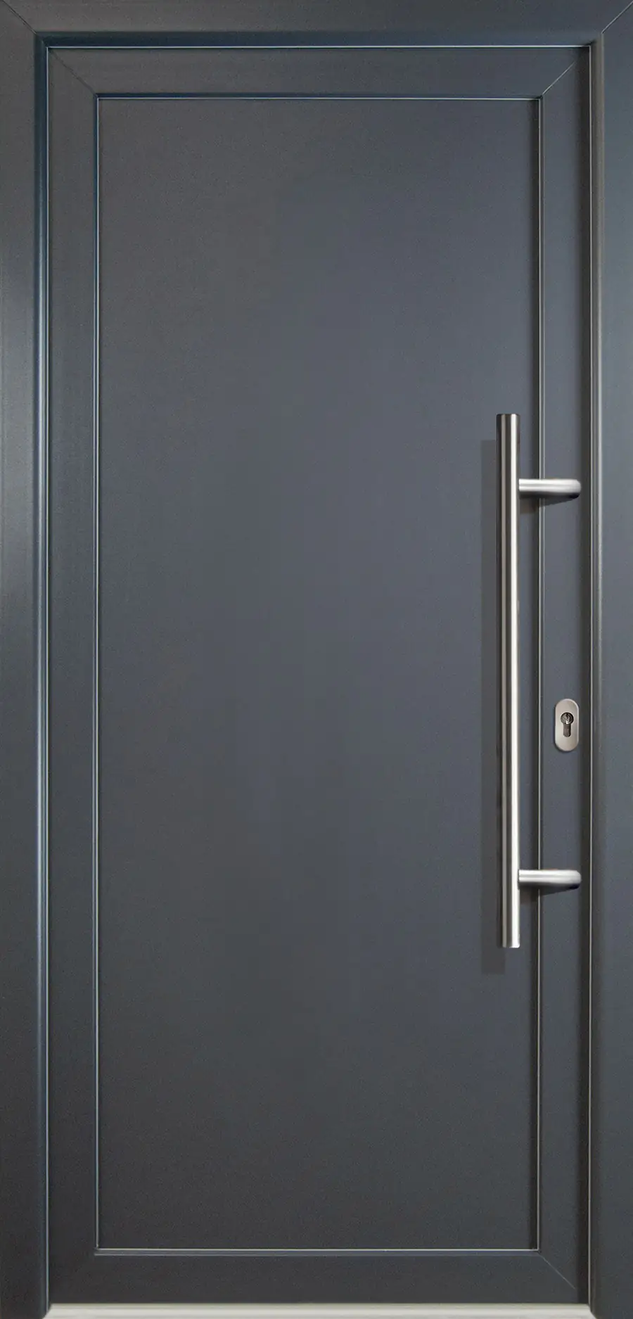 4060691146384 Meeth Haustür Signum PVC Modell 01 98 x 200 cm, DIN rechts, weiß/titan