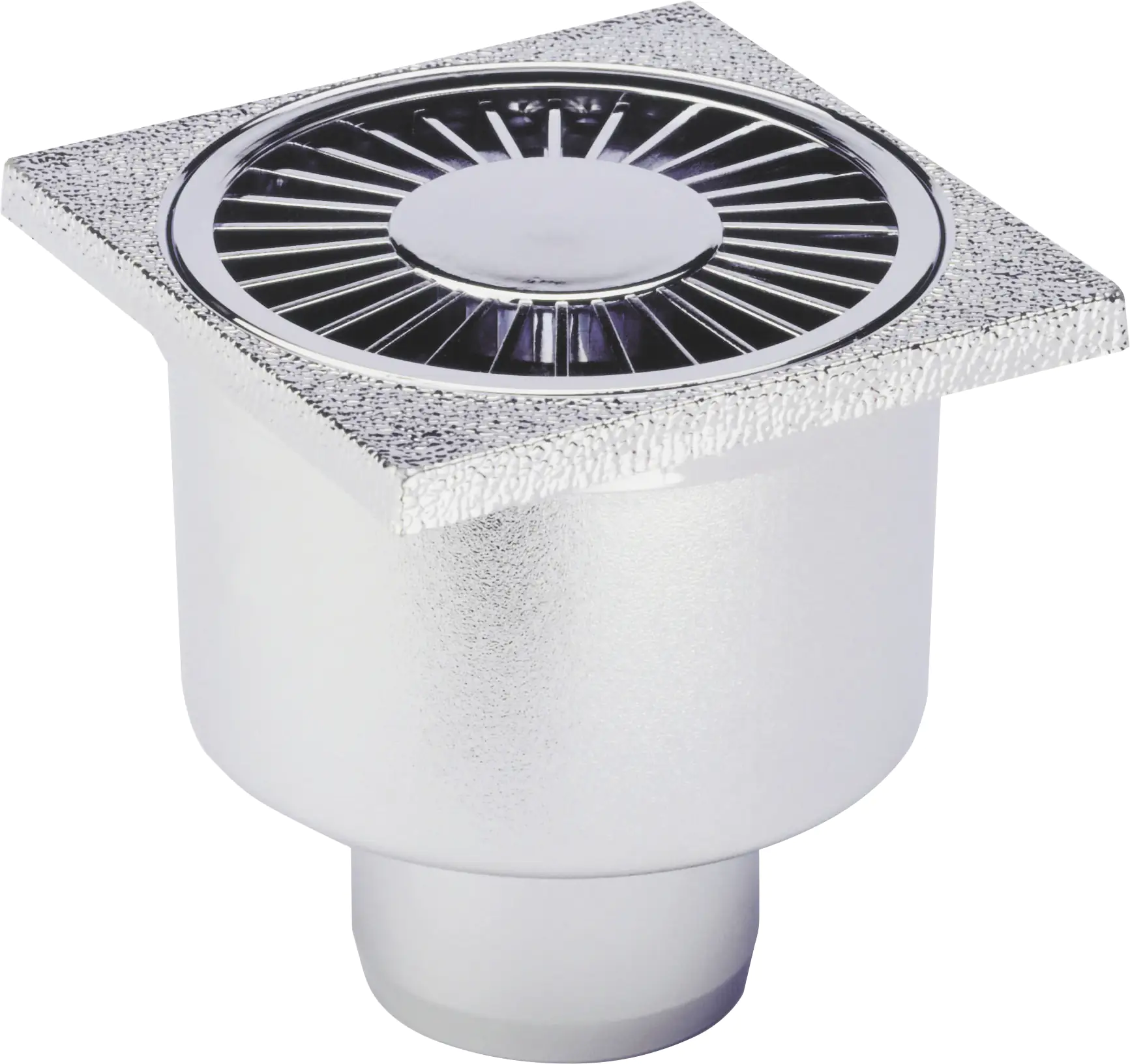 ACO Badablauf 100 x 100 mm, DN 50, Chrom,  Ablauf senkrecht