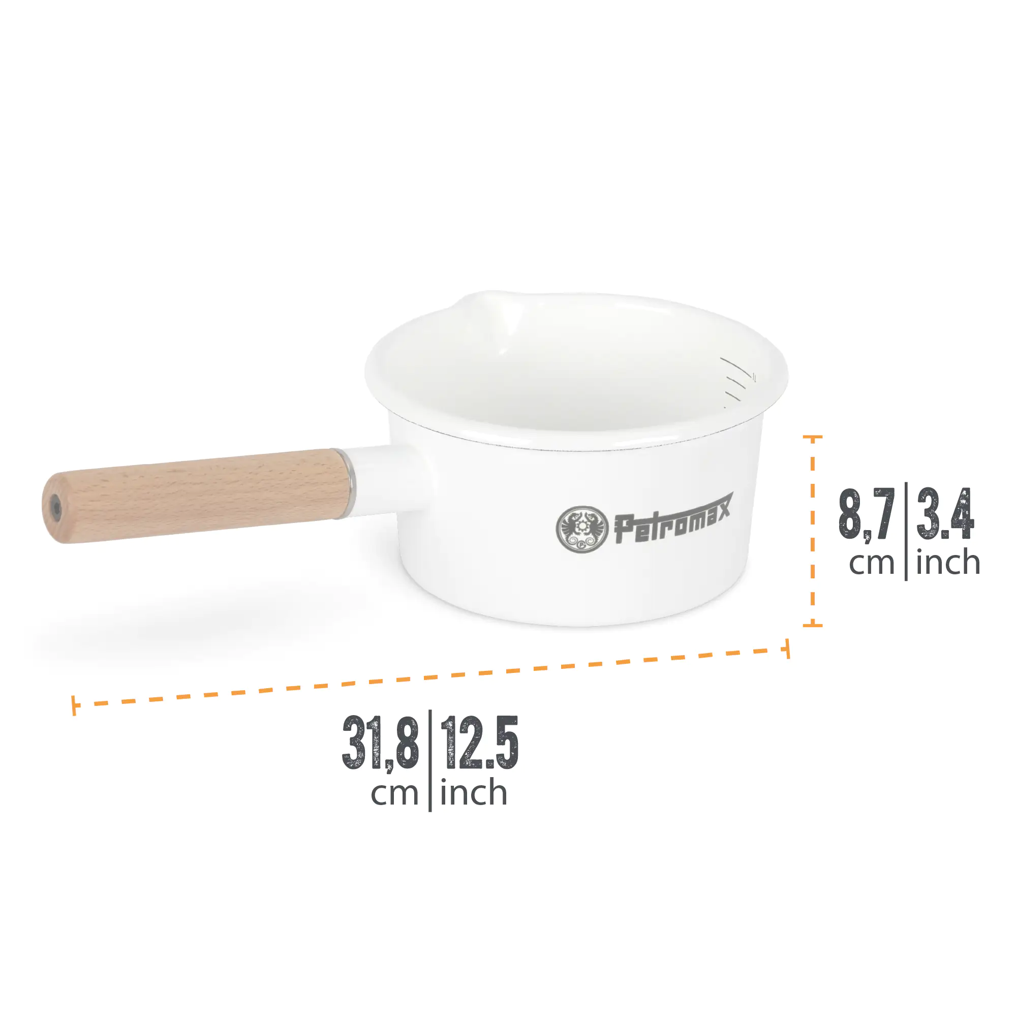 Petromax Stieltopf Emaille 1 Liter weiss Petromax Stieltopf Emaille 1 Liter weiss