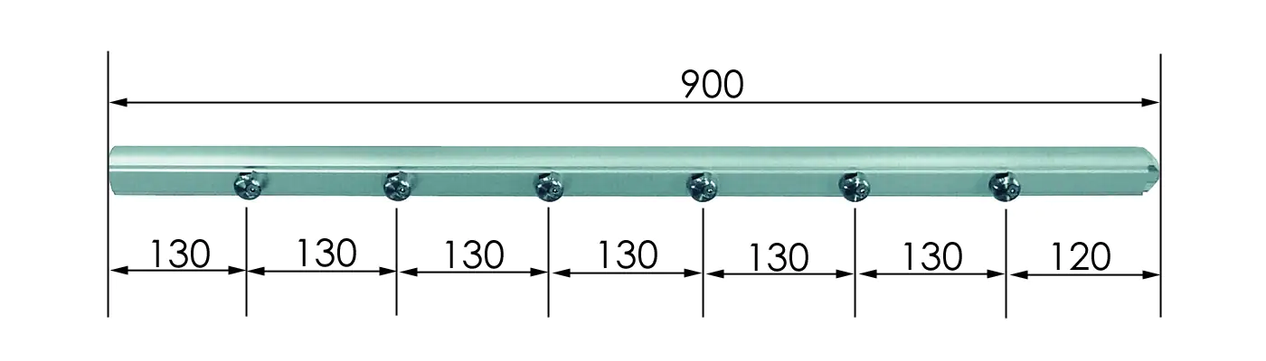 Treba B2 AluTop Geländerstab Ø 4,4 x 90,0 cm Aluminium eloxiert