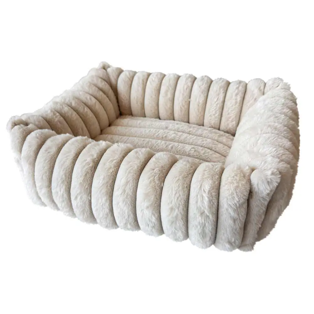 Nobby Hundebett Stripe 90 x 70 cm creme