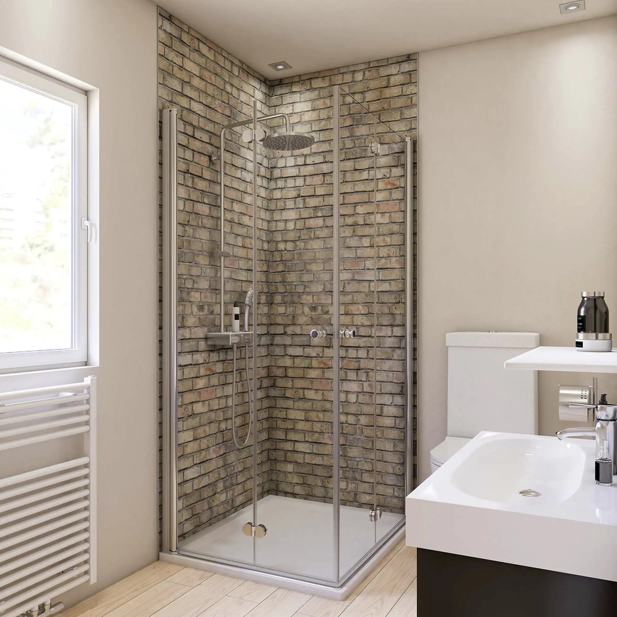 Breuer Duschrückwand Mauer-Optik Vintage Dekor 100 x 255 x 0,3 cm