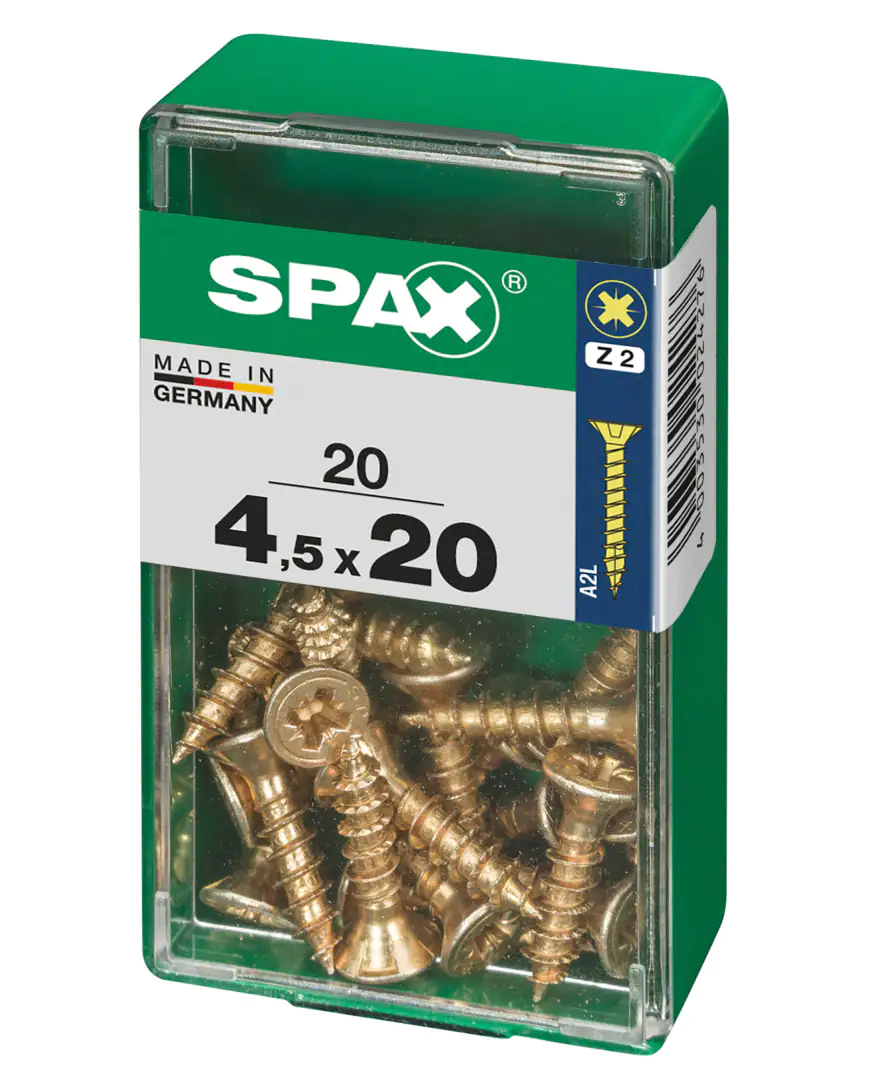 Spax Universalschrauben 4.5 x 20 mm PZ 2 - 20 Stk. Spax Universalschrauben 4.5 x 20 mm PZ 2 - 20 Stk.