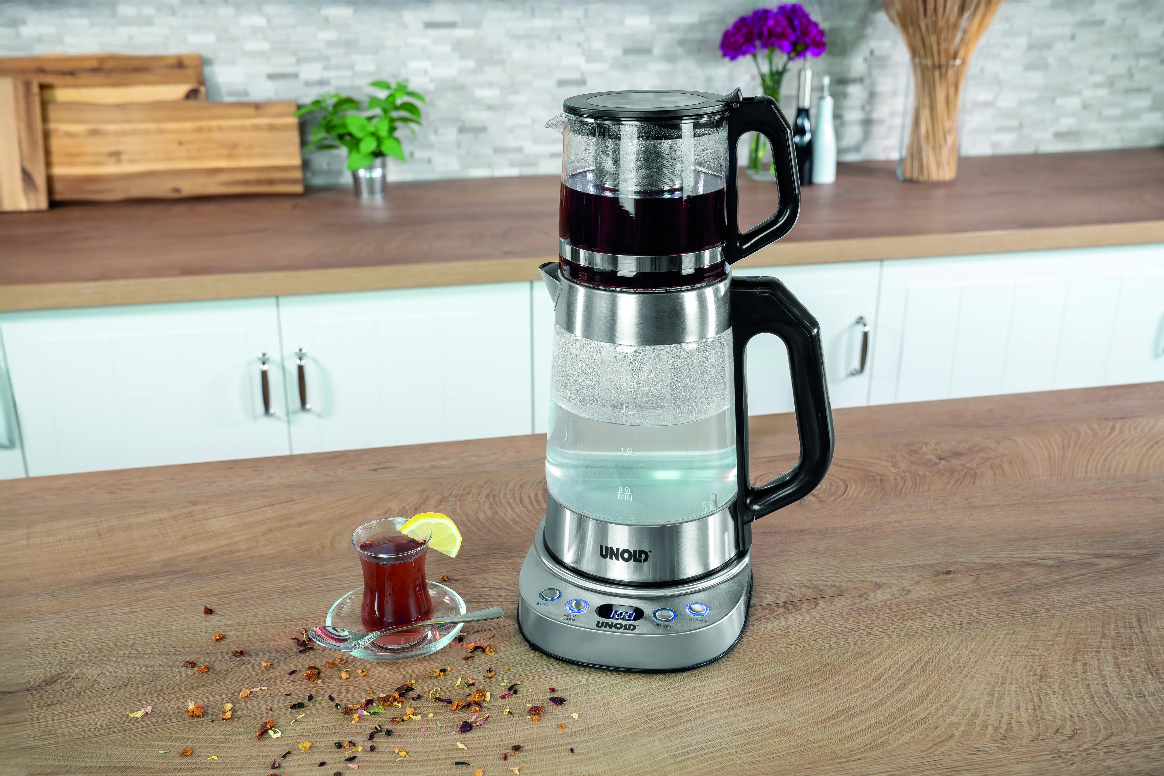 Unold 18215 Samowar Selin Wasserkocher 1,7 l 1800 W Edelstahl