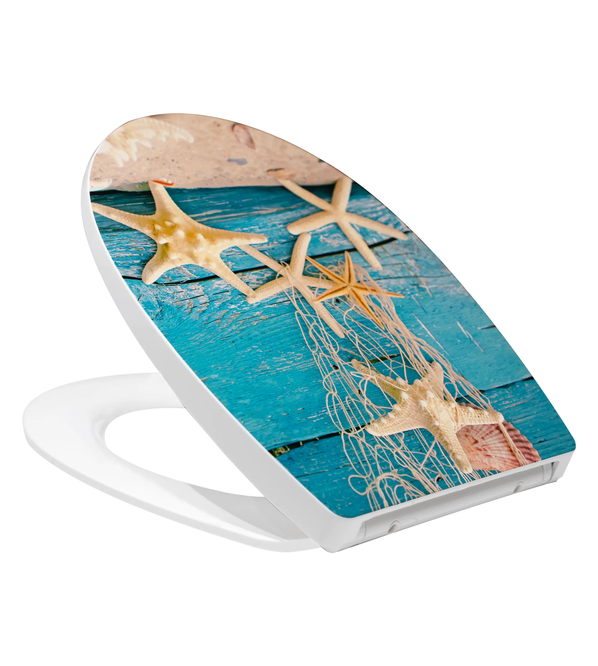 Primaster WC-Sitz mit Absenkautomatik Seesterne weiß