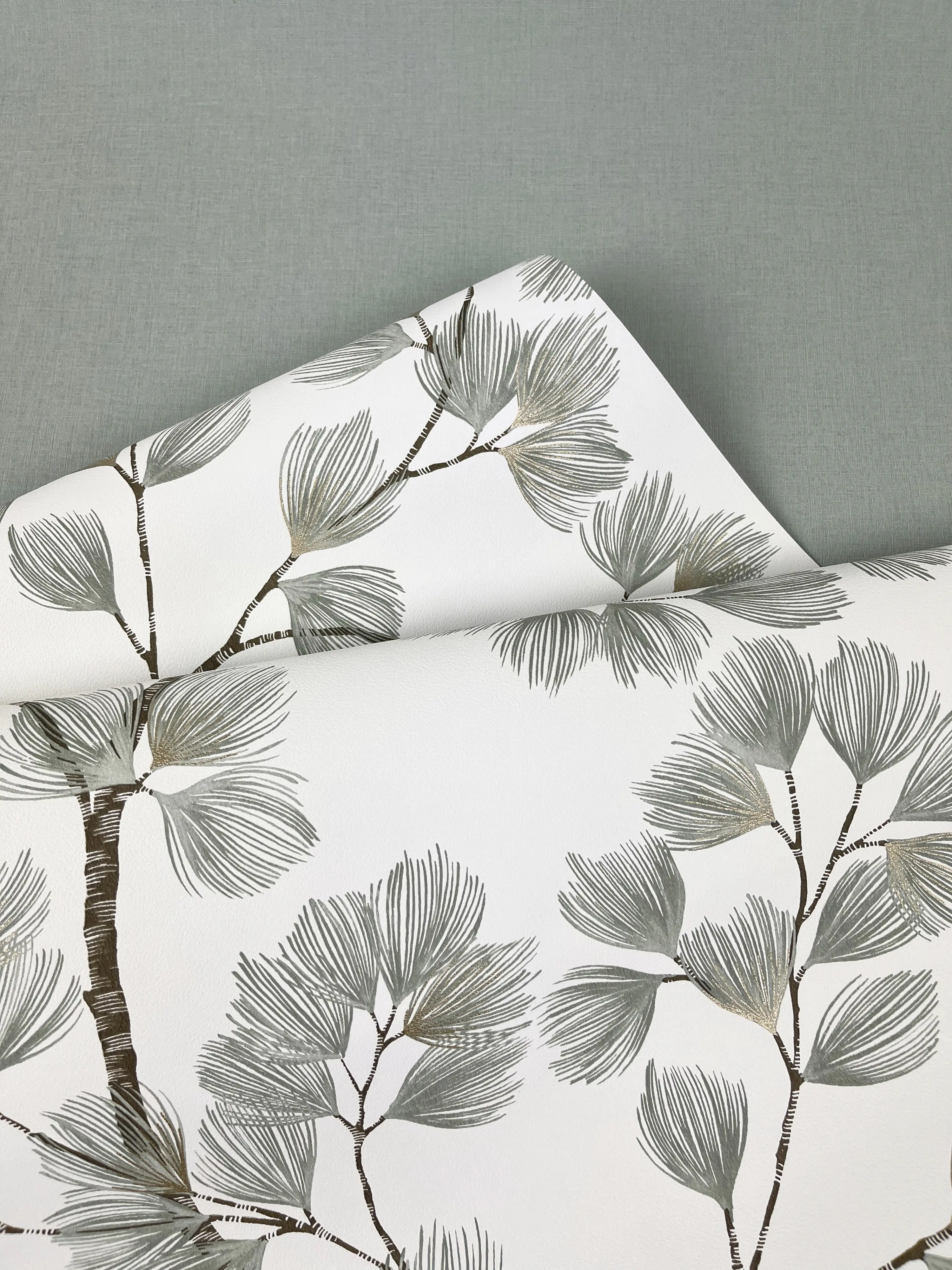 Rasch Vliestapete 690743 Selection, Textilstruktur grün, 10,05 x 0,53 m