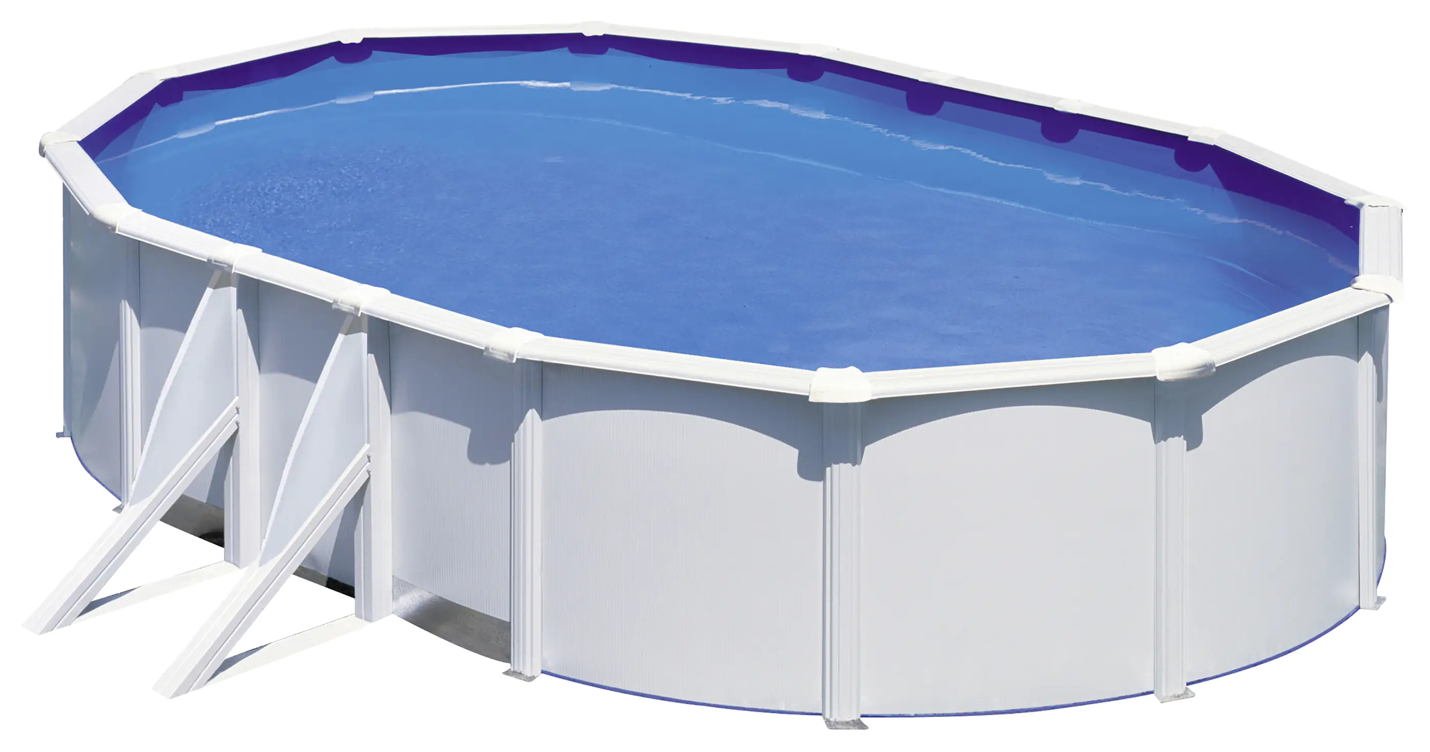 Gre Stahlwandpool Fidji oval 610 x 375 x 120 cm weiß