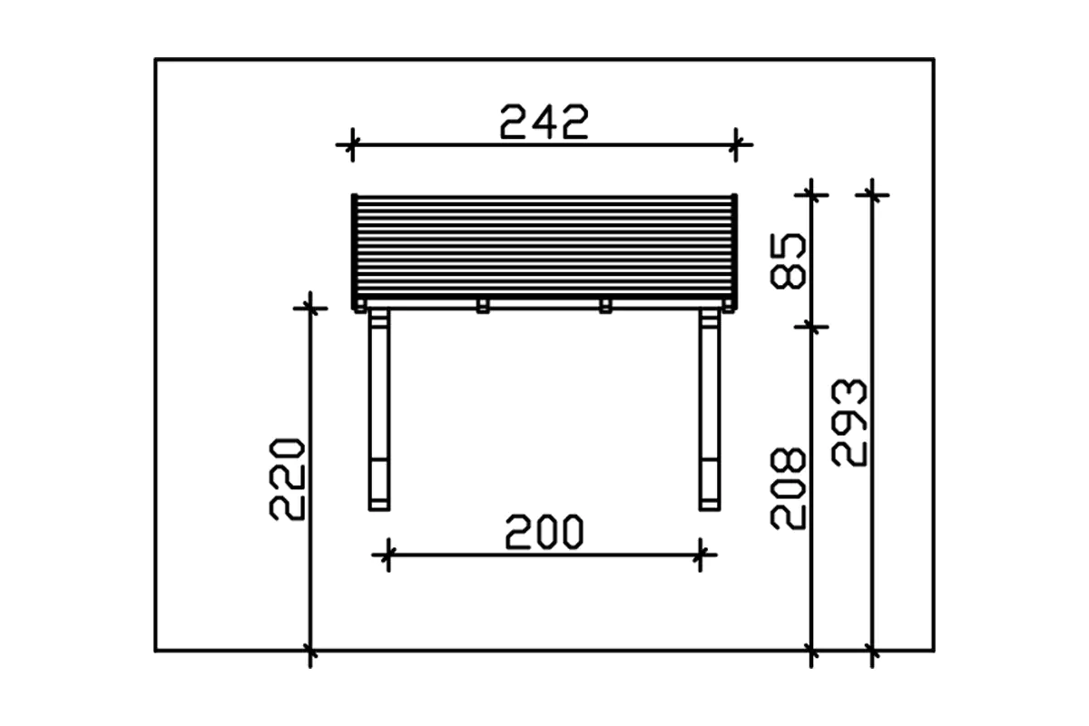 SKAN HOLZ Vordach Paderborn Typ 1 242 x 156 cm, lasiert in Schiefergrau