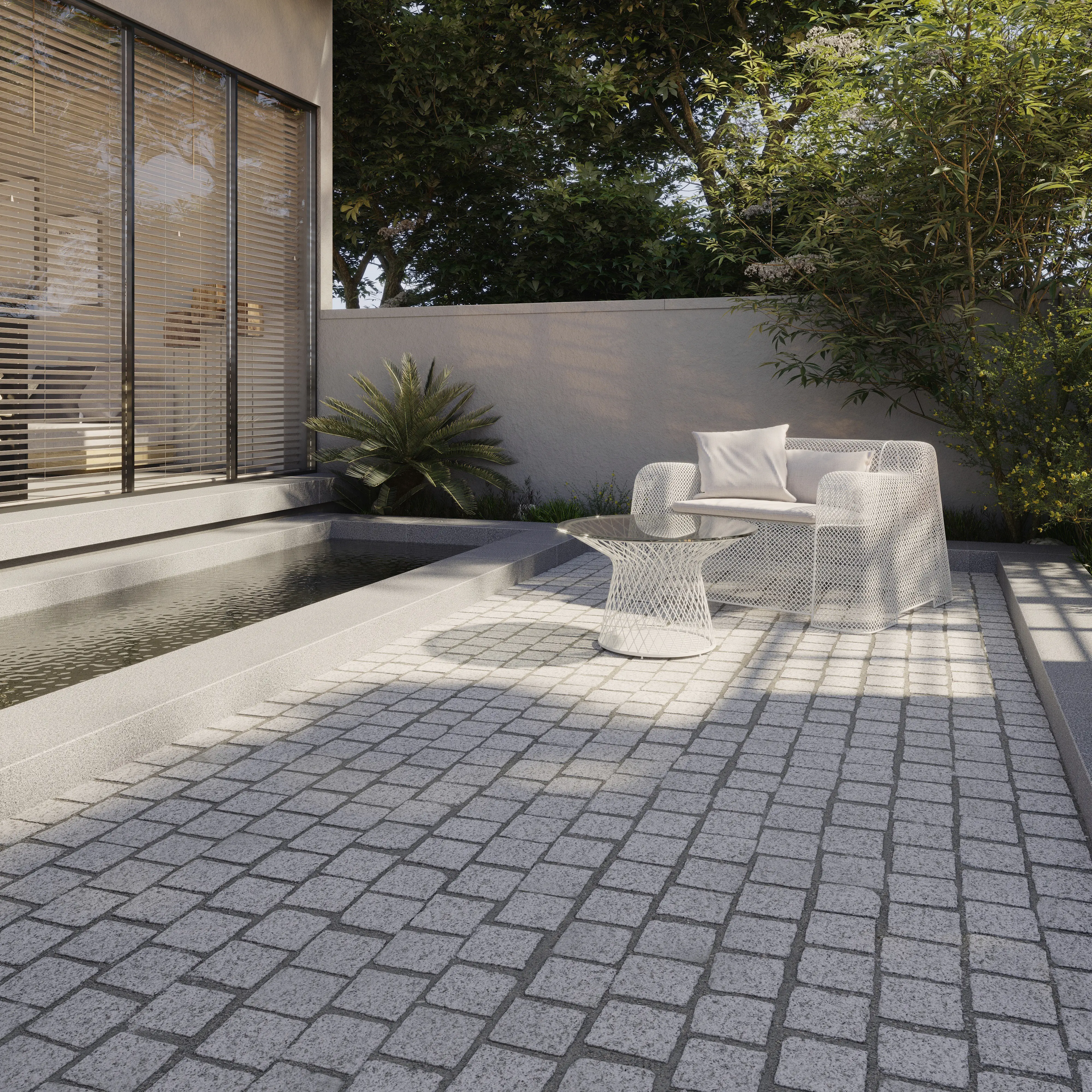 Pflasterstein Granit 9 x 9 x 9 cm grau