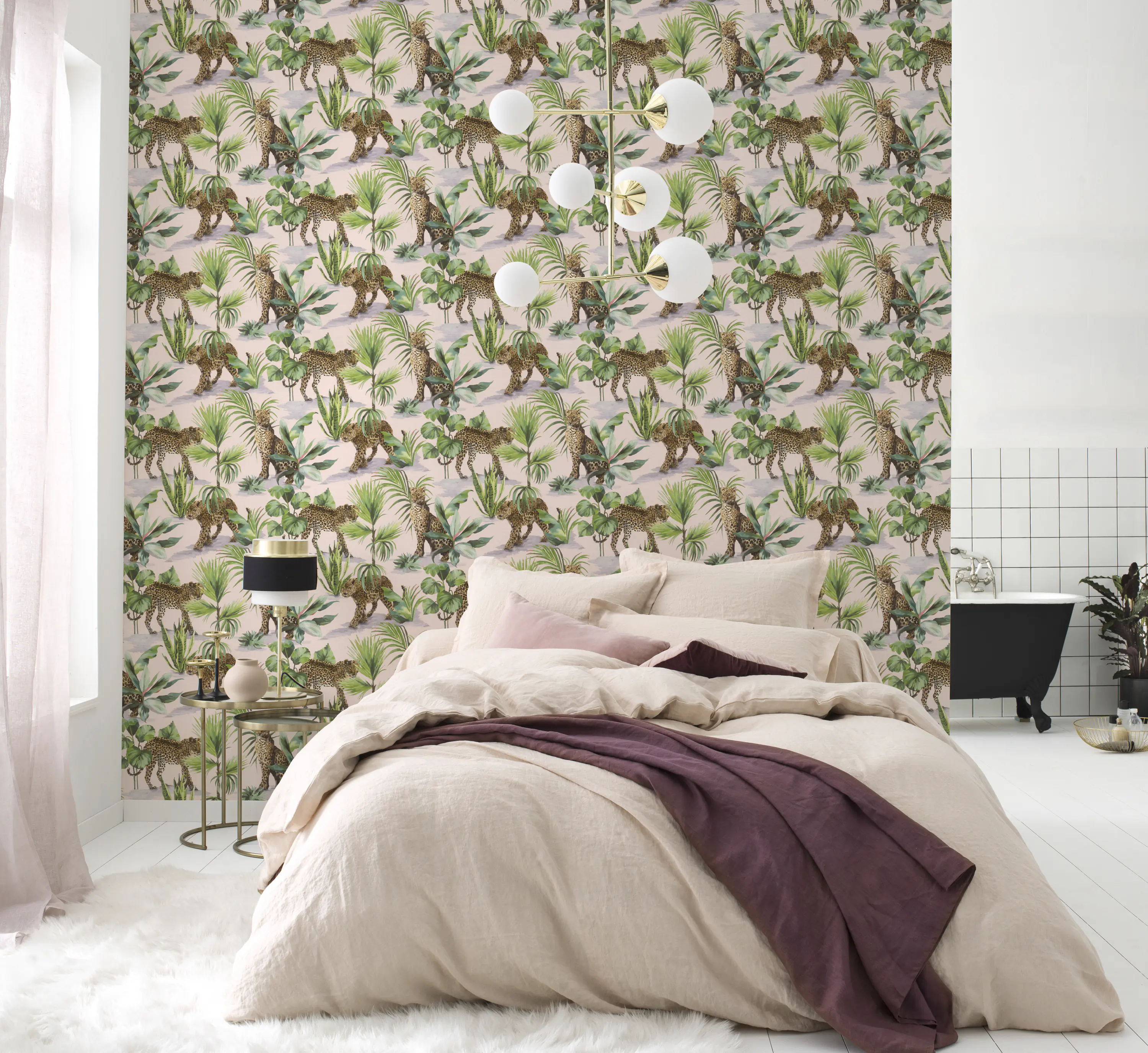 Tesa x Rasch selbstklebende Tapete Savanna Leopard braun grün 6 x 0,53 m 