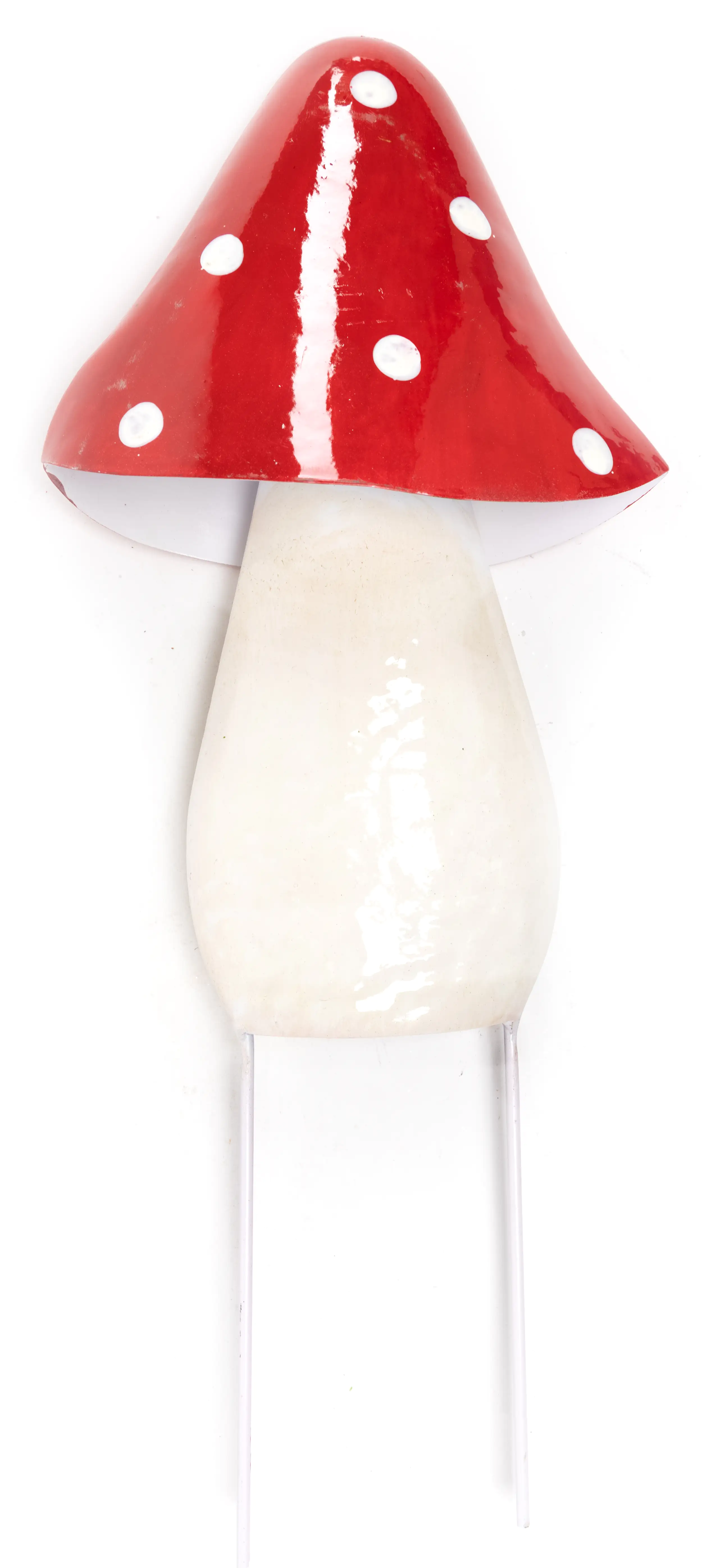 TrendLine Dekostecker Pilz Metall 47 x 17 cm rot weiß