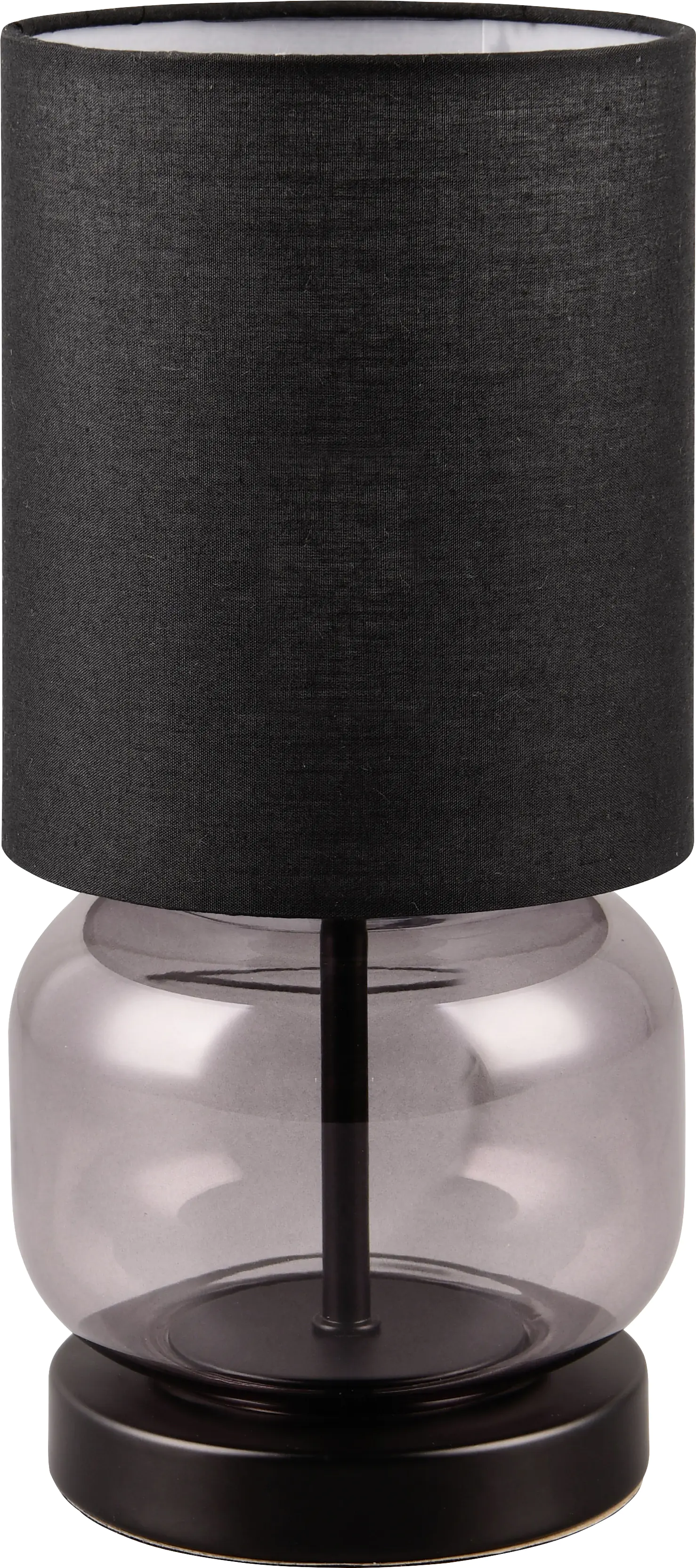 Trio Leuchten LED Tischleuchte Elio E27 rauchfarbig Metall/Glas/Stoff
