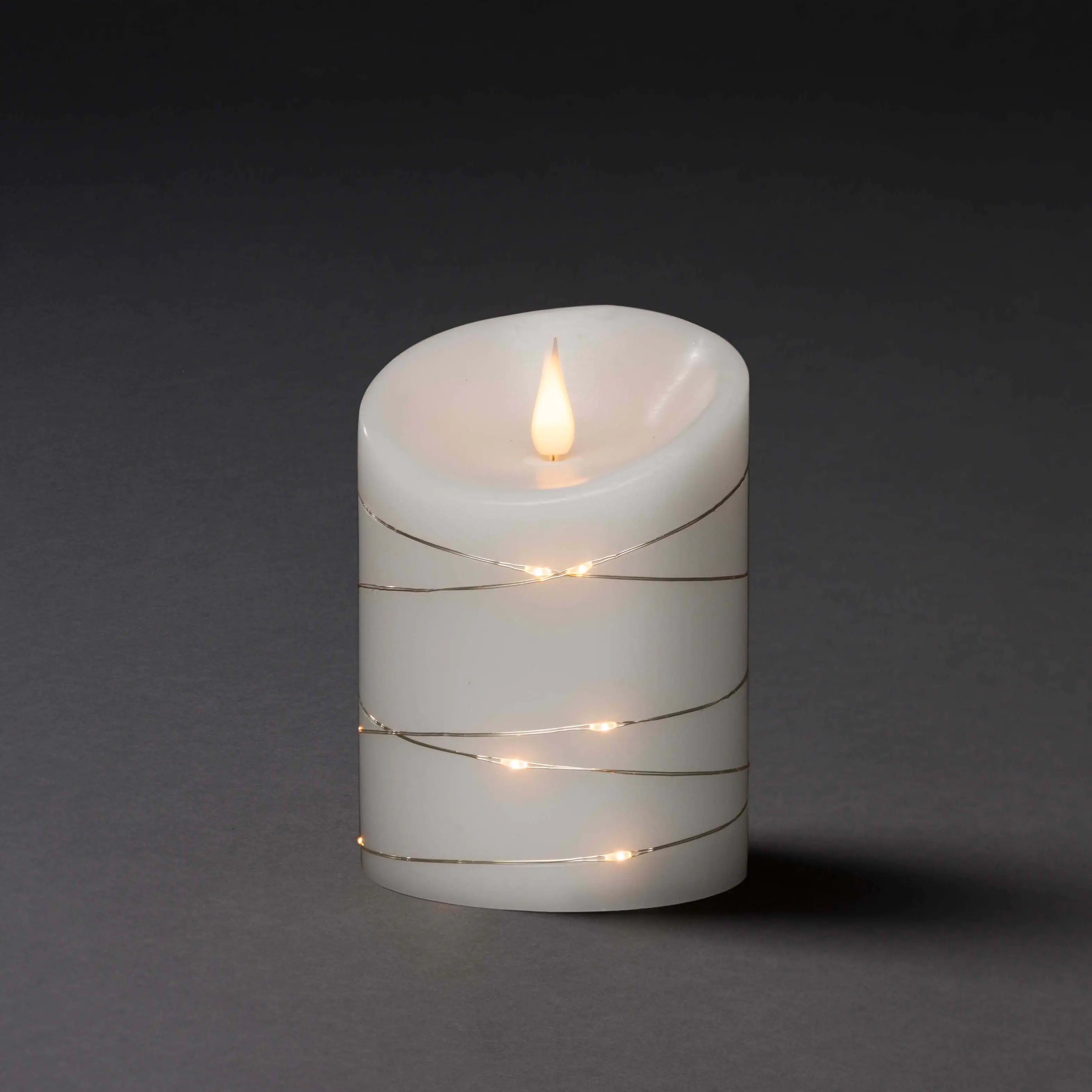 Konstsmide LED Echtwachskerze 14 x Ø 10 cm, batteriebetrieben
