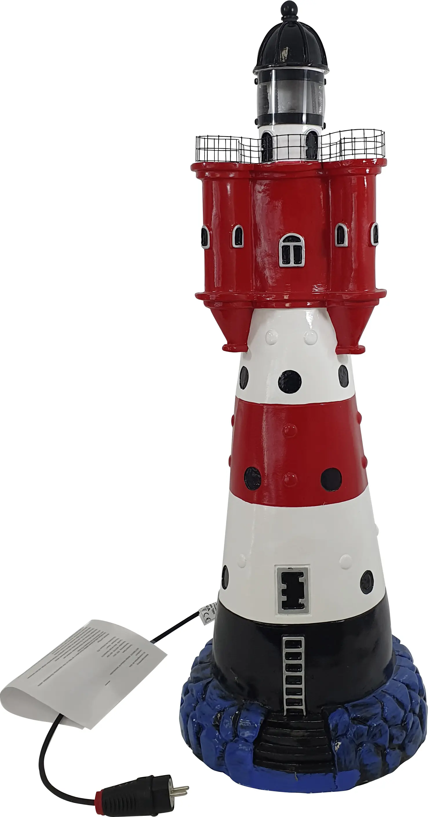 Dekofigur Leuchtturm Roter Sand 90 x 30 cm rot weiß 