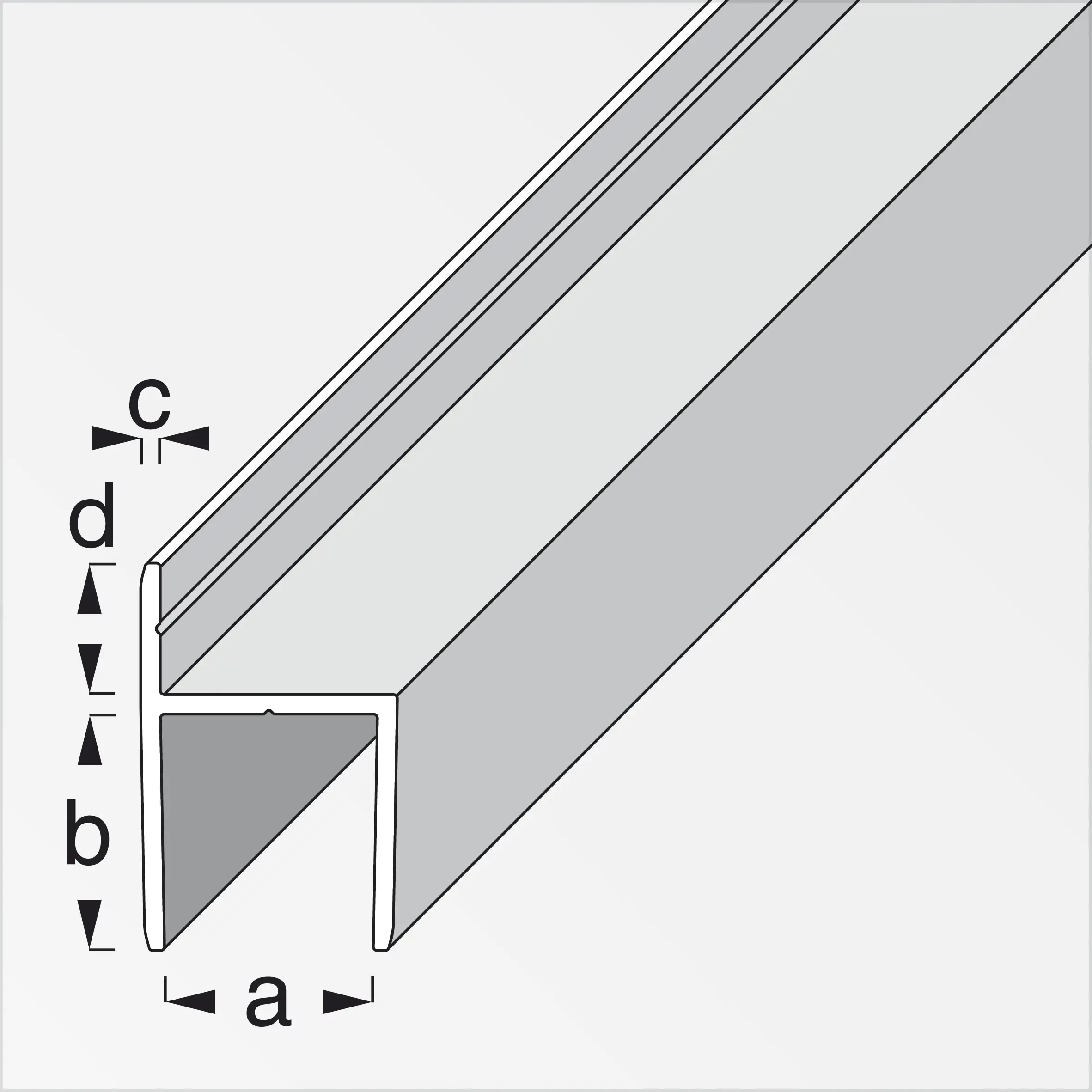 alfer clampline-Türanschlag-Profil 1 m, 15.9 x 18 x 1.5 mm Alu eloxiert sil alfer clampline-Türanschlag-Profil 1 m, 15.9 x 18 x 1.5 mm Alu eloxiert sil