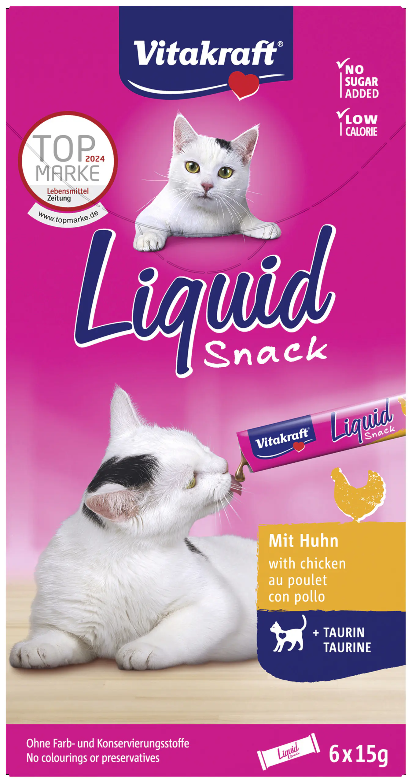 Vitakraft LiquidSnack Huhn + Taurin 6 Stück / 90 g