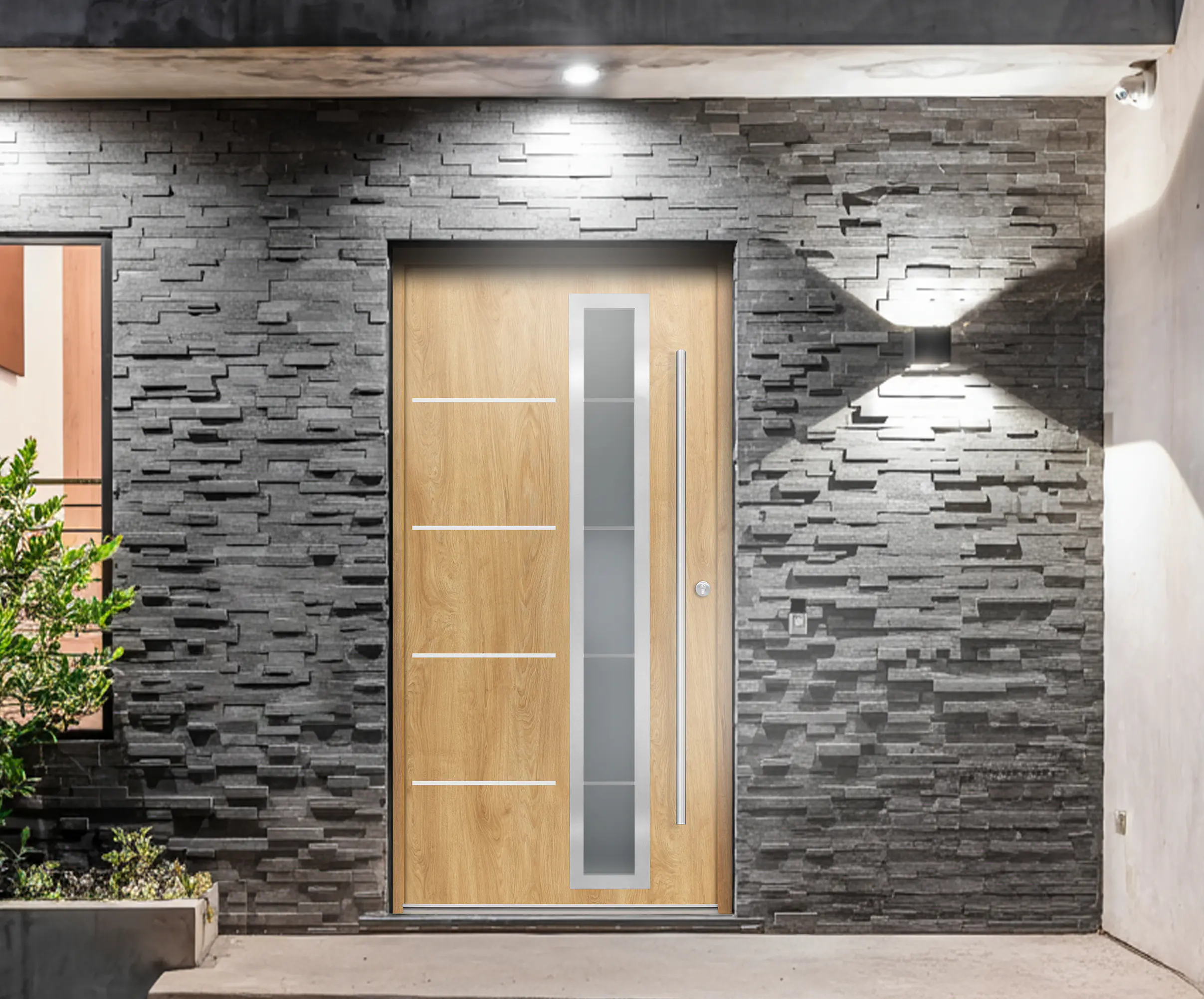 Splendoor Haustür Passivedoor Premium B06 Eiche Natur DIN Rechts 110 x 210 cm