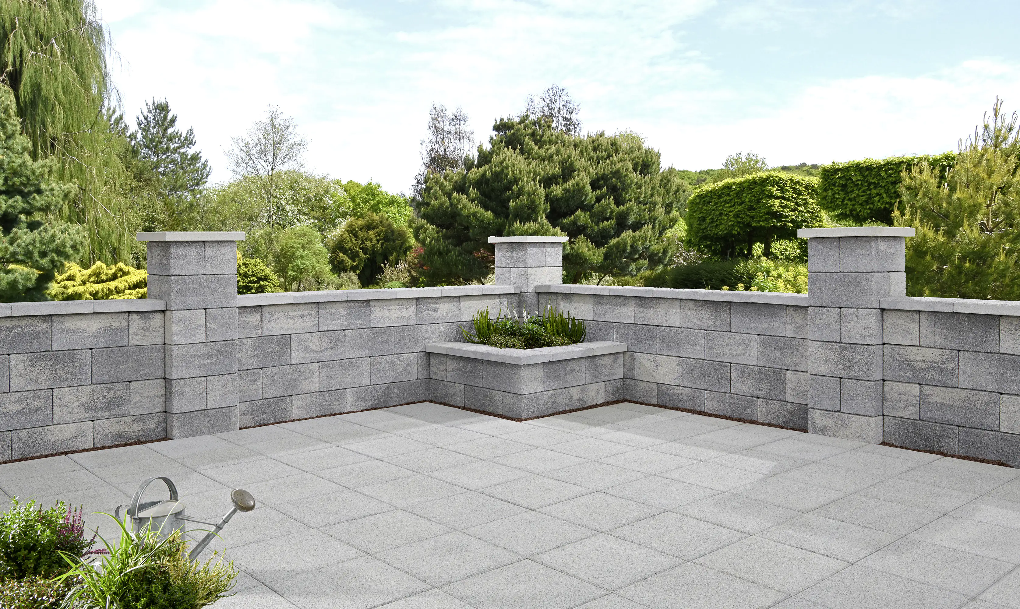 4024991854905_2460344 Kann Pfeilerabdeckung Gomera 48 x 48 x 5,5 cm grau-alpine